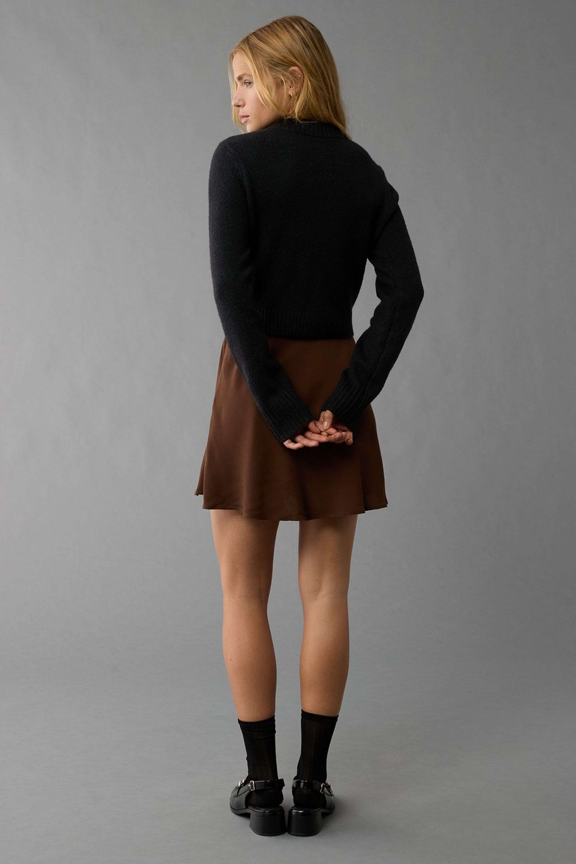 Solid-Blended-Fabric-Women-s-Cardigan