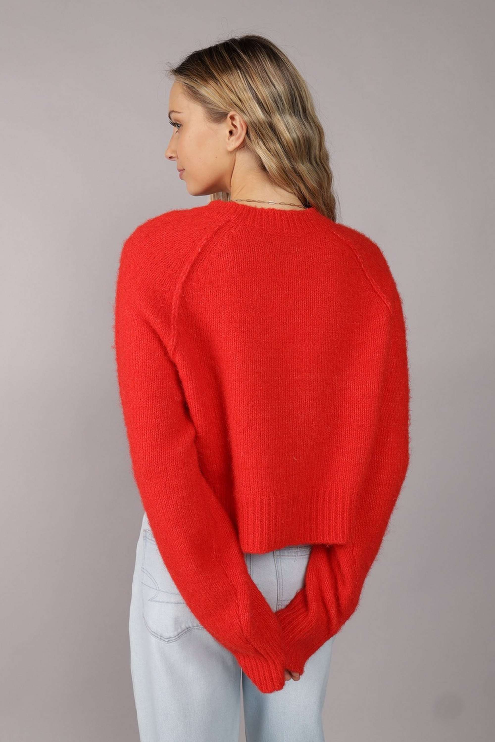 Solid-Blended-Fabric-Women-s-Pullover