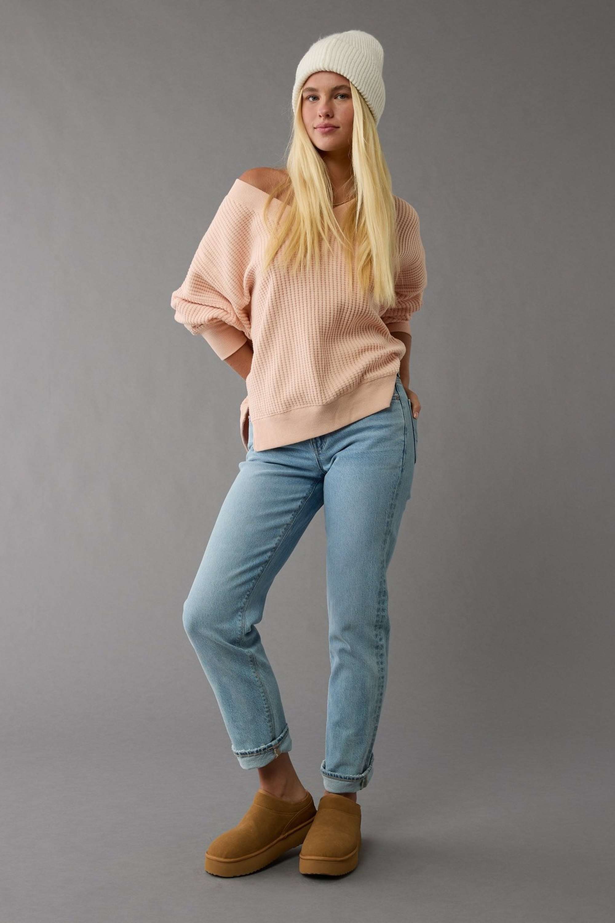 Solid-Blended-Fabric-Women-s-Sweater