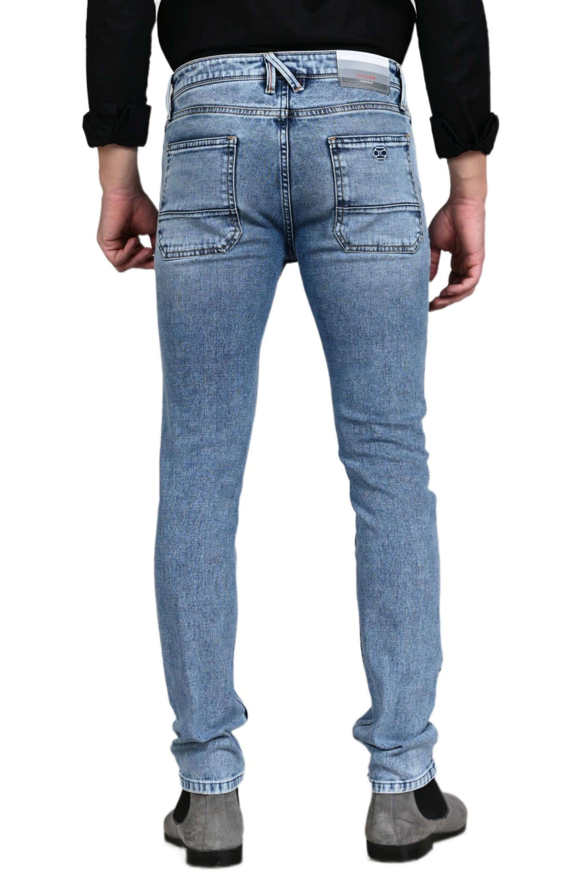 Solid-Blended-Fabric-Tapered-Fit-Men-s-Jeans