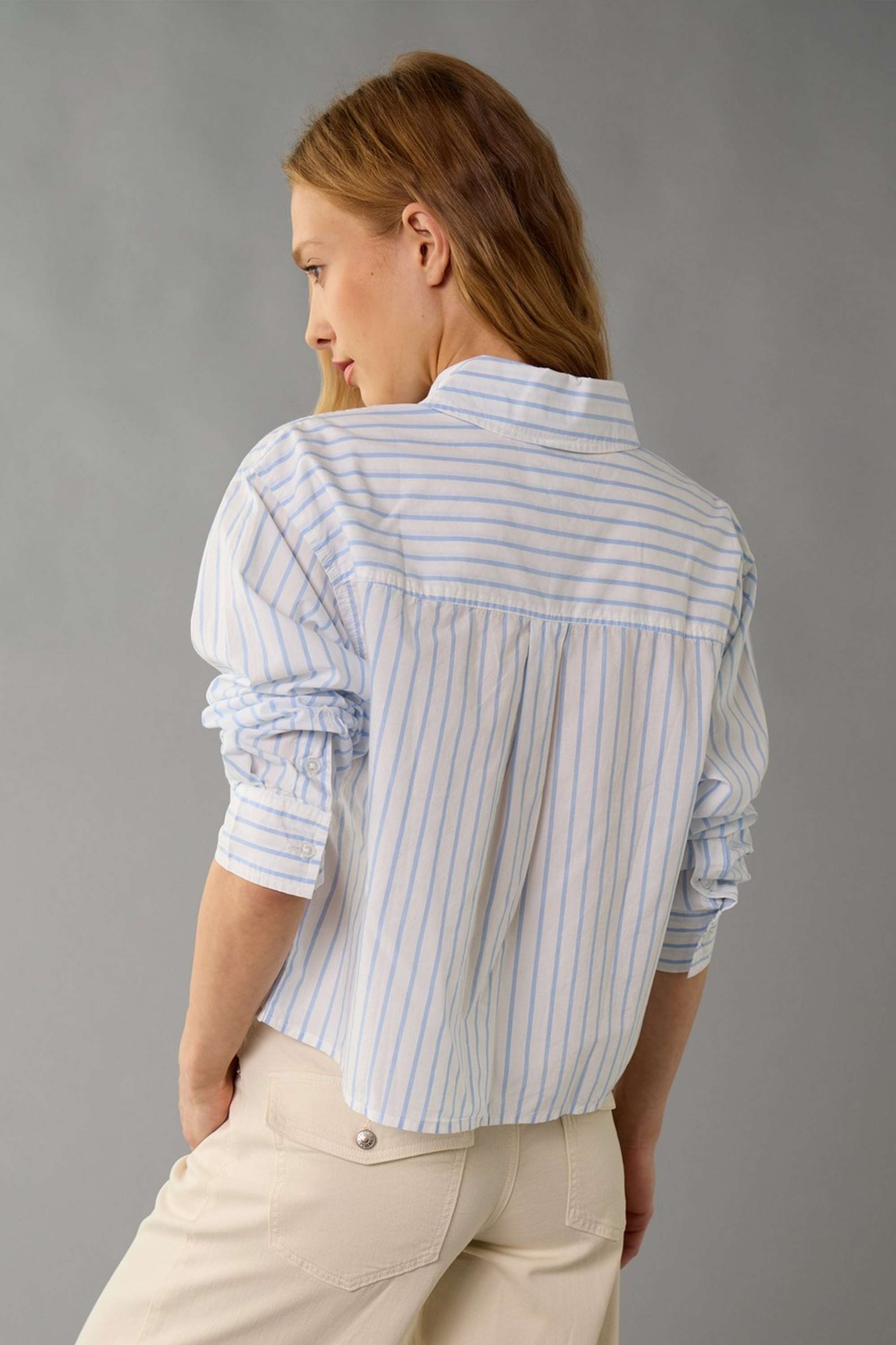 Solid-Blended-Fabric-Women-s-Shirt