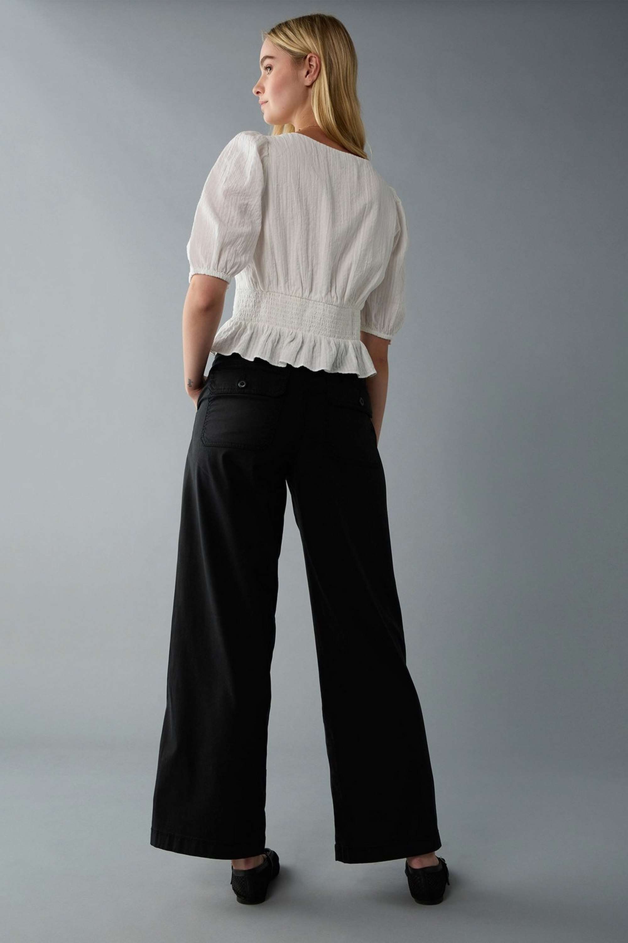 Solid-Blended-Fabric-Women-s-Top