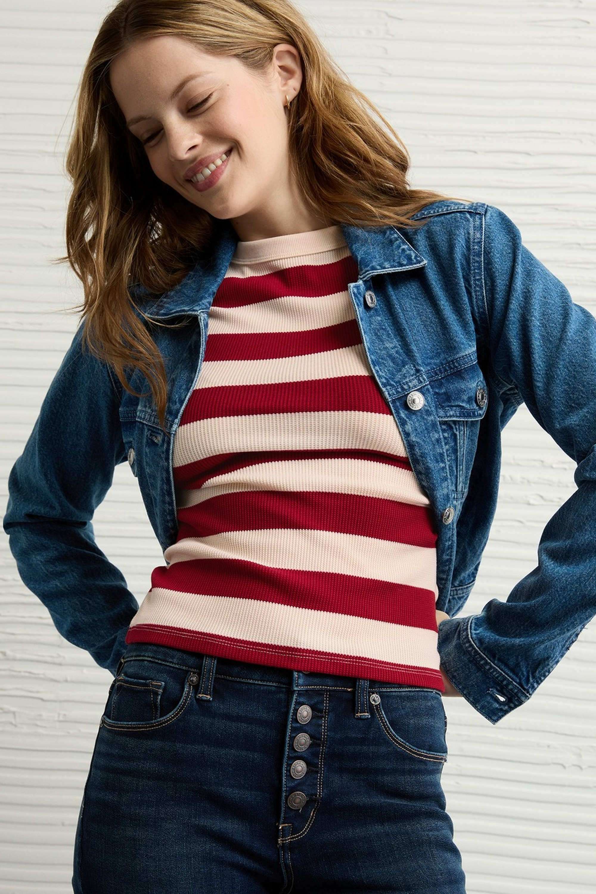 Solid-Blended-Fabric-Round-Neck-Women-Top