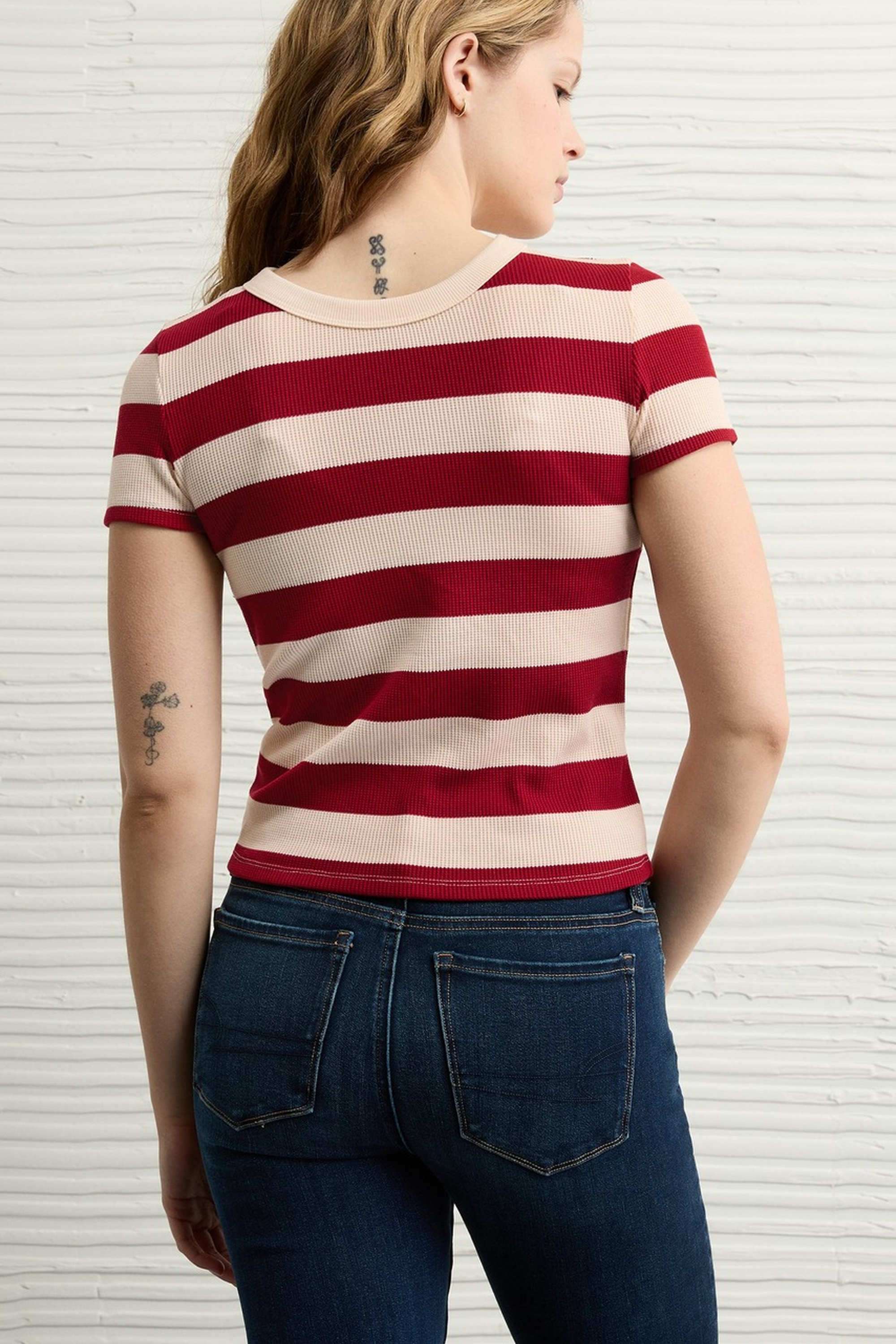Solid-Blended-Fabric-Round-Neck-Women-Top