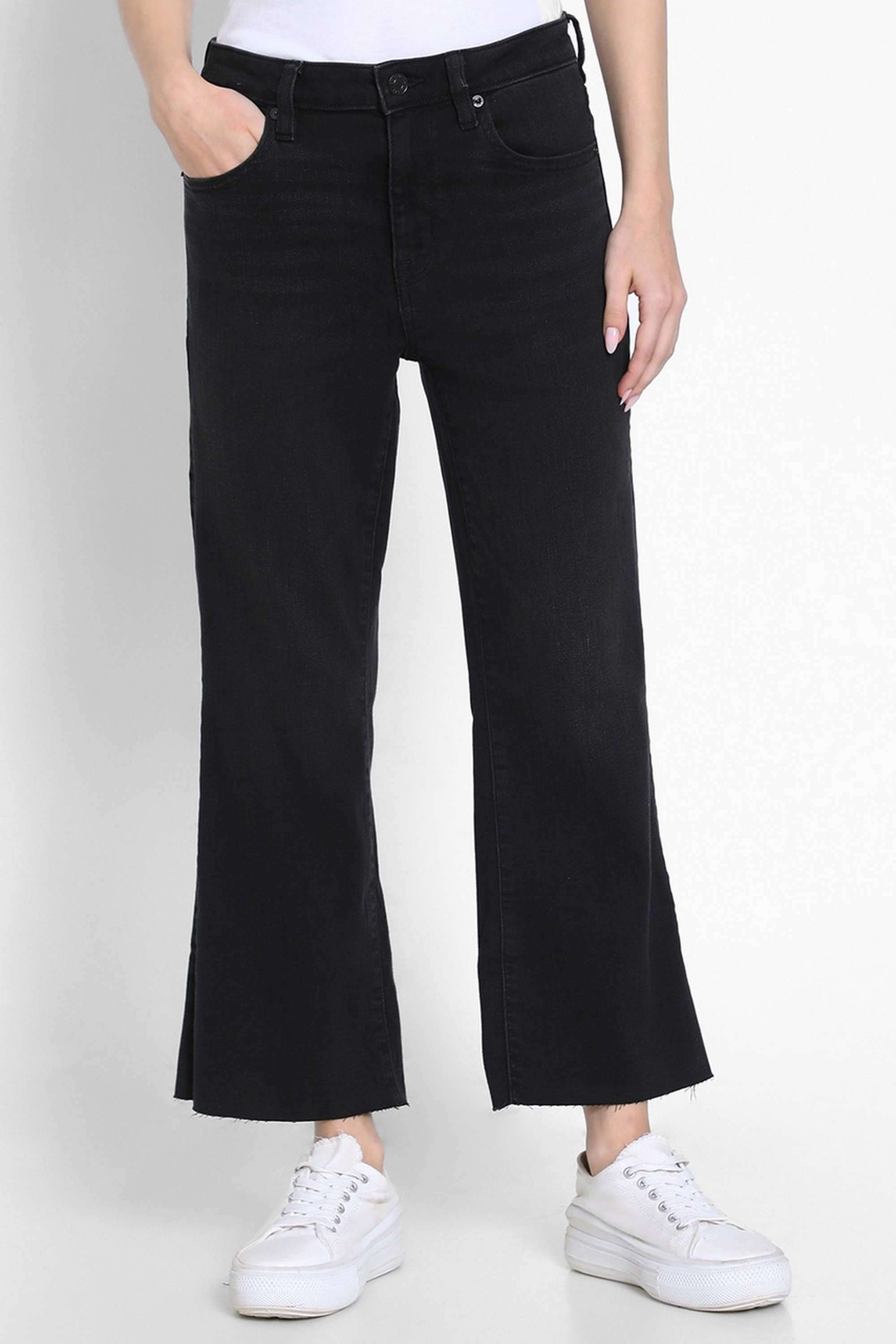 High-Rise-Blended-Fabric-Women-s-Jeans