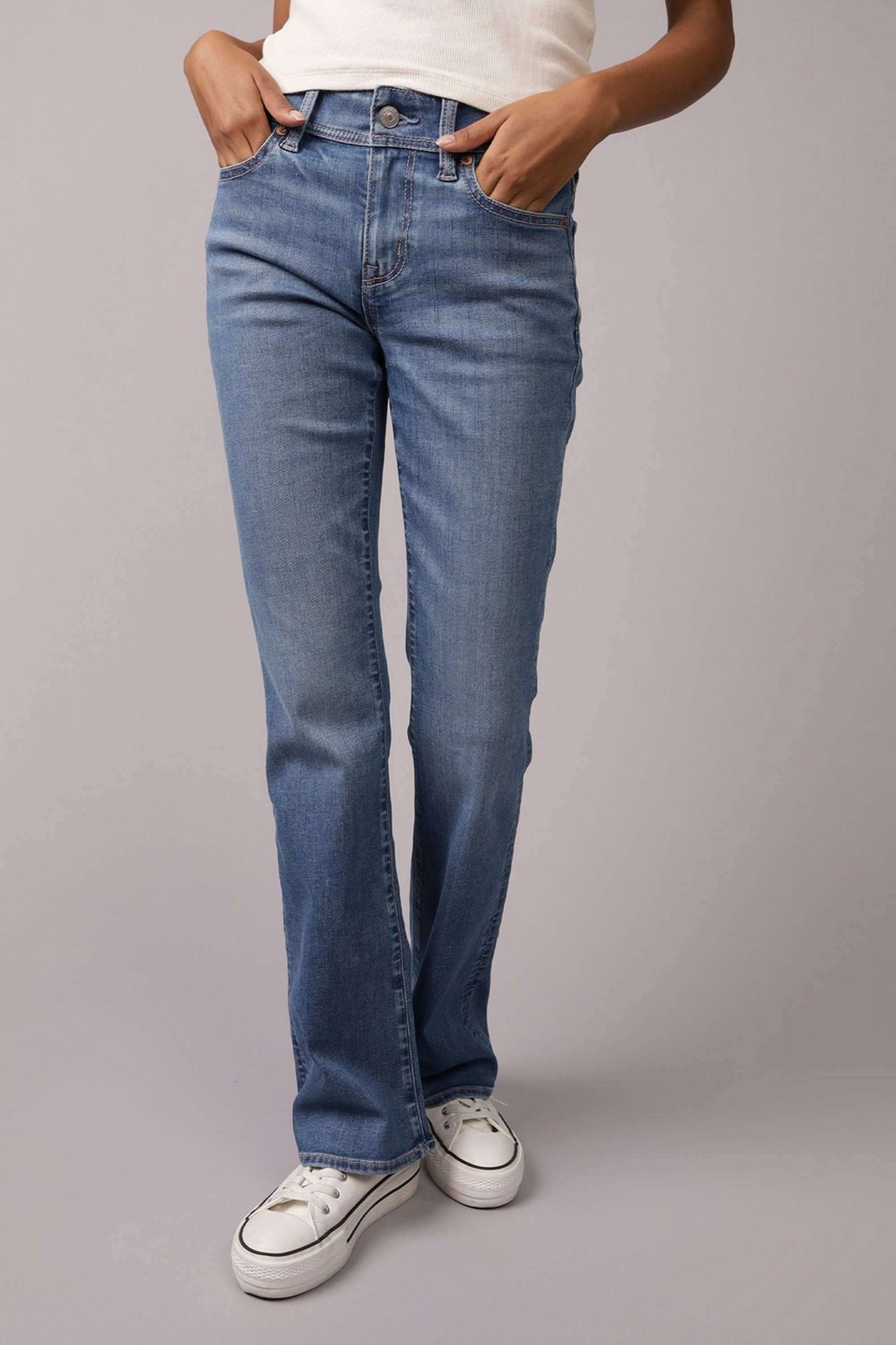 High-Rise-Blended-Fabric-Women-s-Jeans