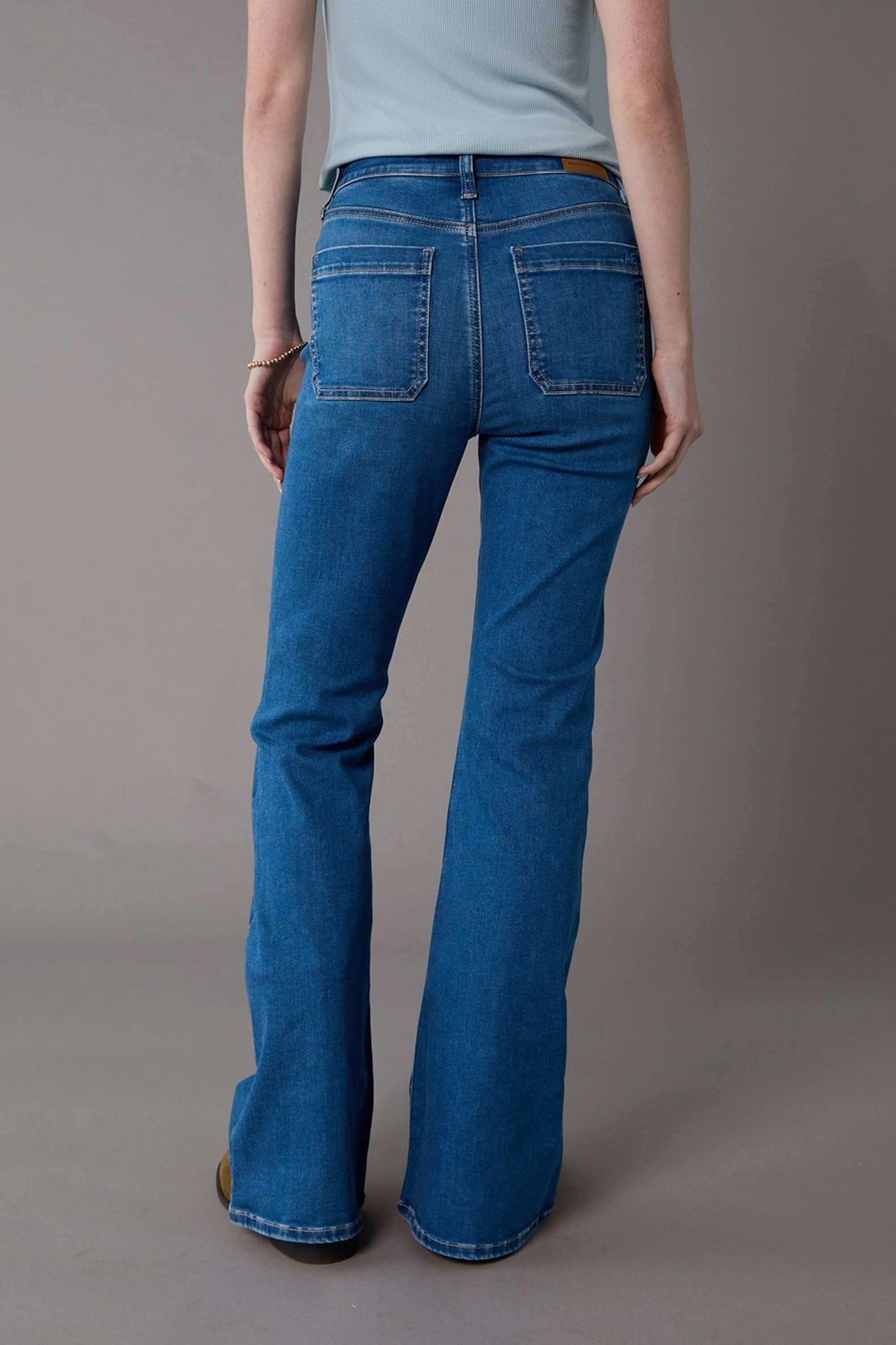 High-Rise-Blended-Fabric-Women-s-Jeans