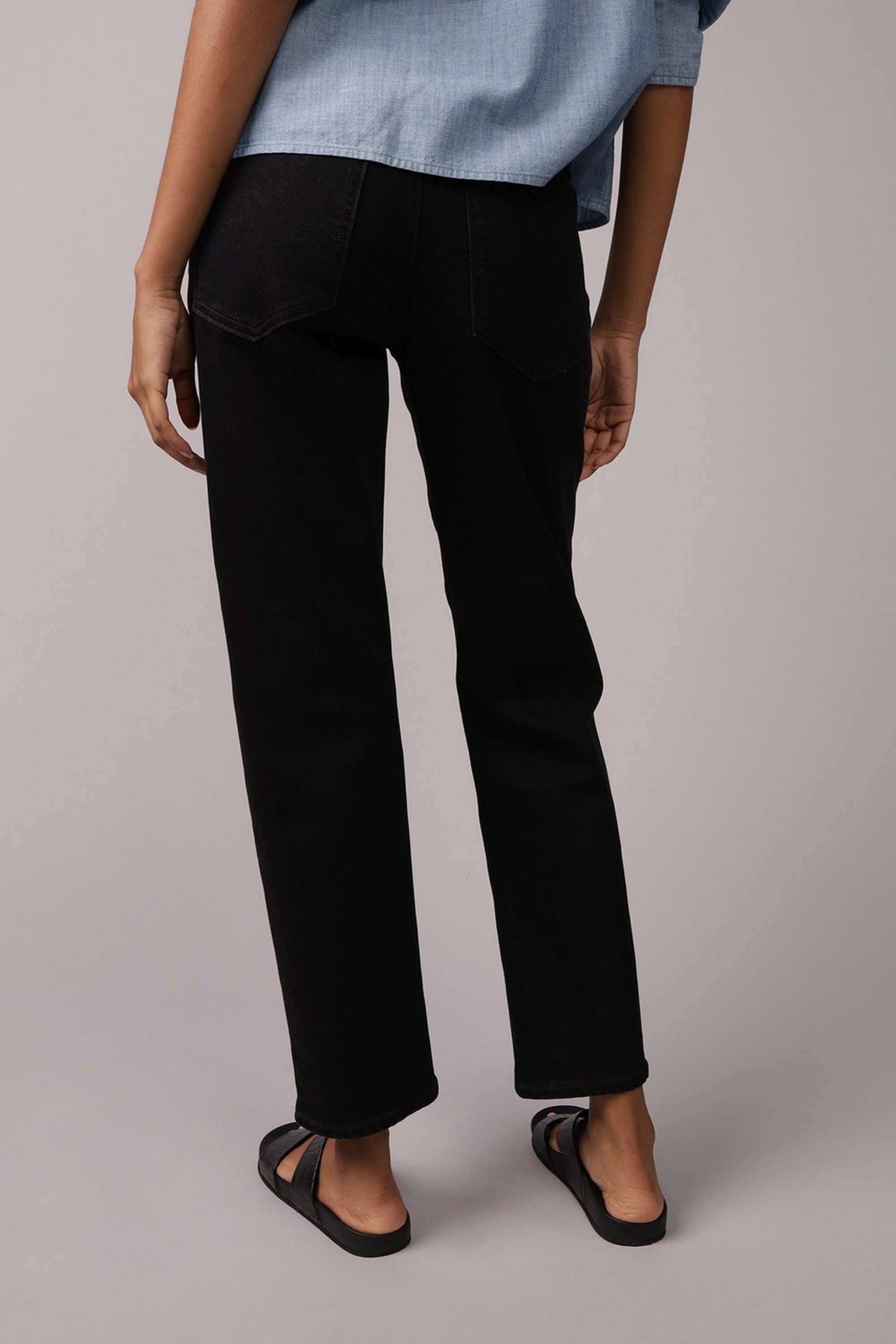 High-Rise-Blended-Fabric-Women-s-Jeans