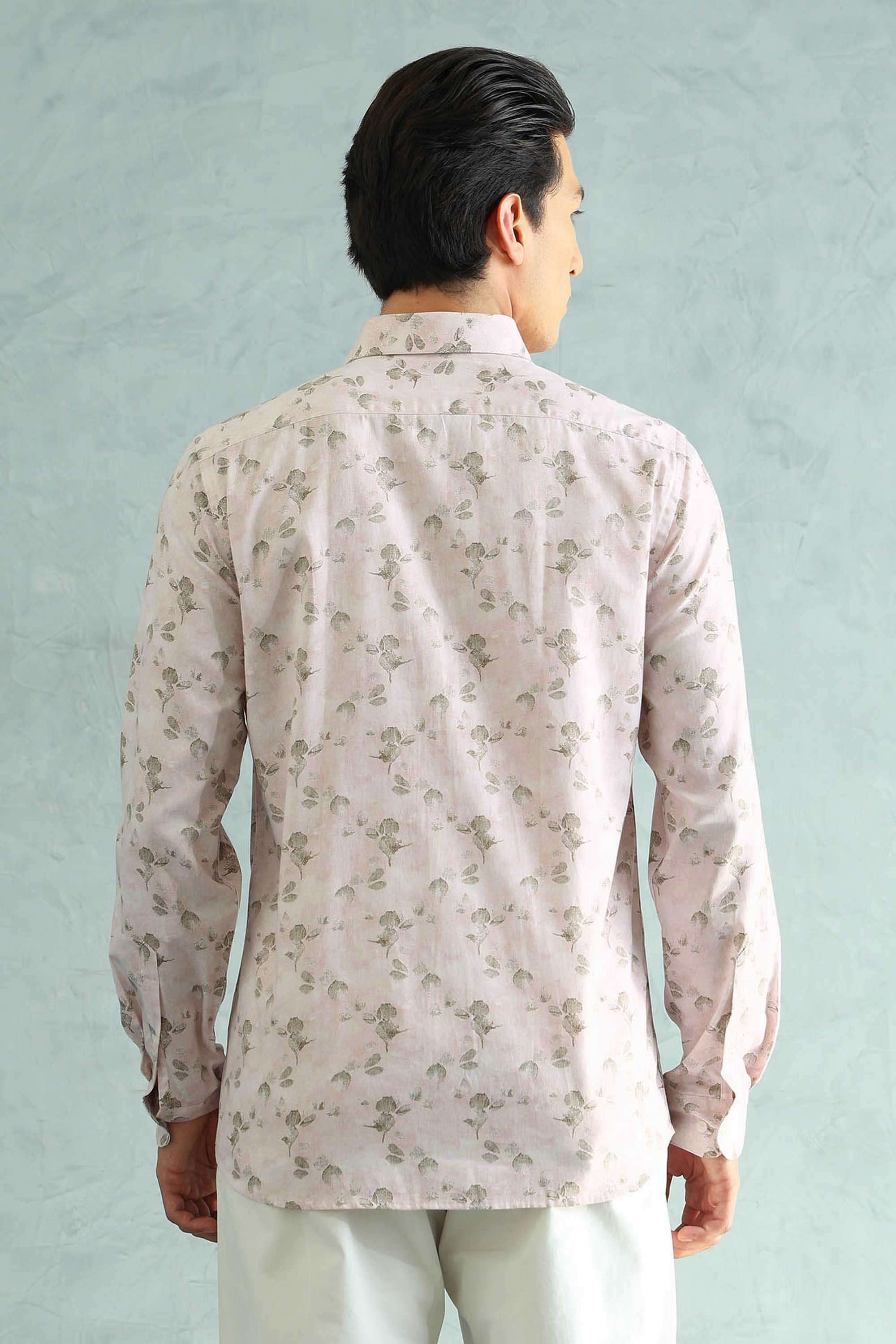 Printed-Cotton-Blend-Slim-Fit-Men-Formal-Wear-Shirt