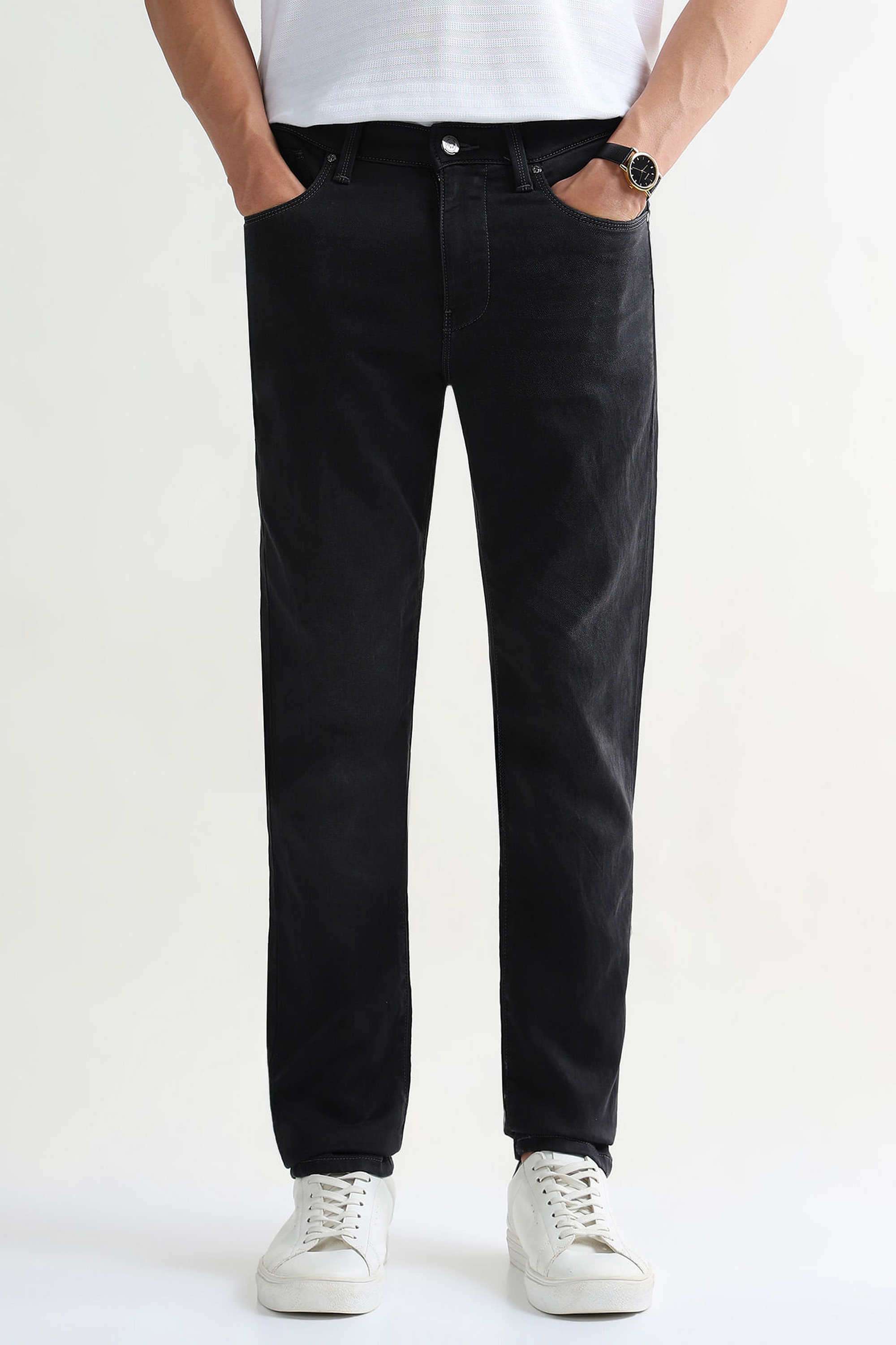 Solid-Cotton-Blend-Slim-Fit-Men-s-Jeans