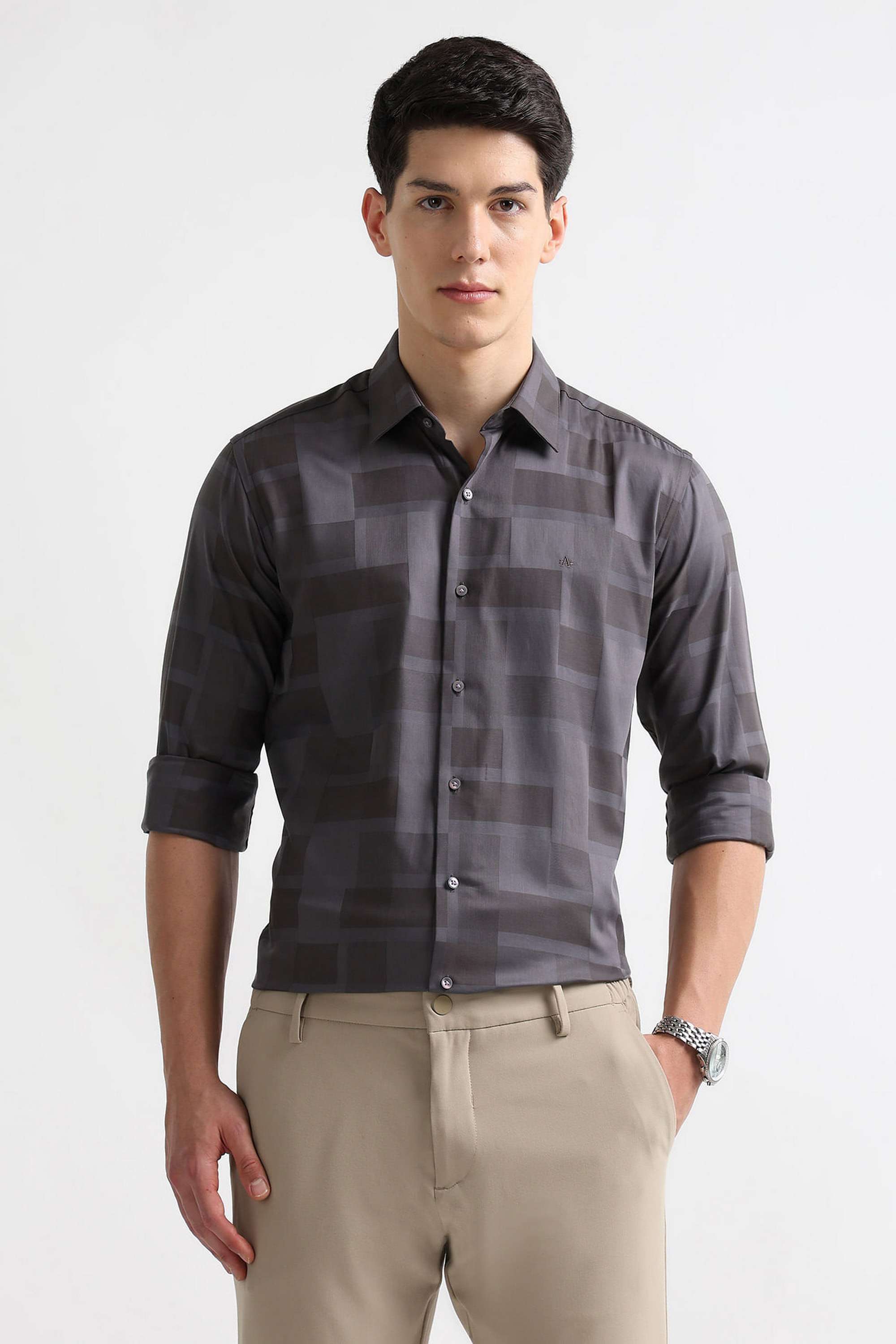 Solid-Cotton-Blend-Slim-Fit-Men-s-Shirt