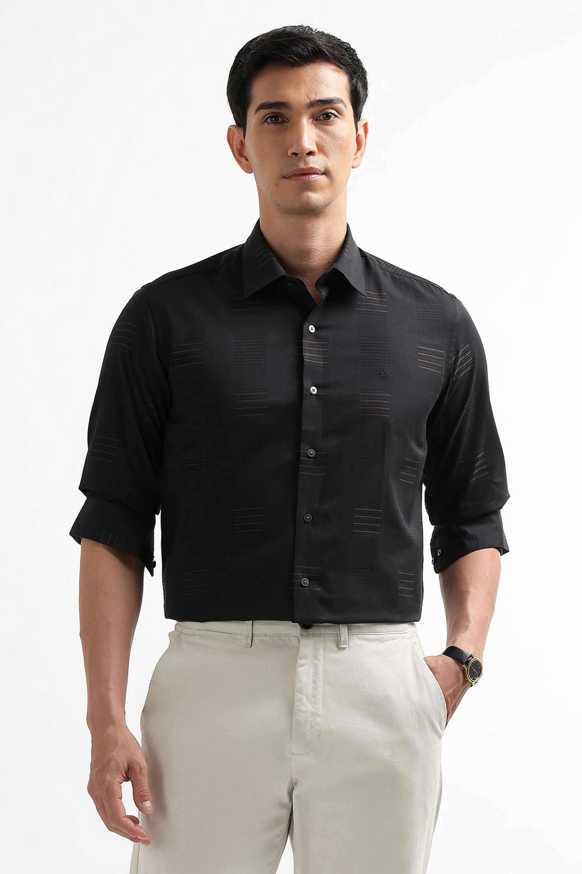 Solid-Cotton-Slim-Fit-Men-Formal-Wear-Shirt