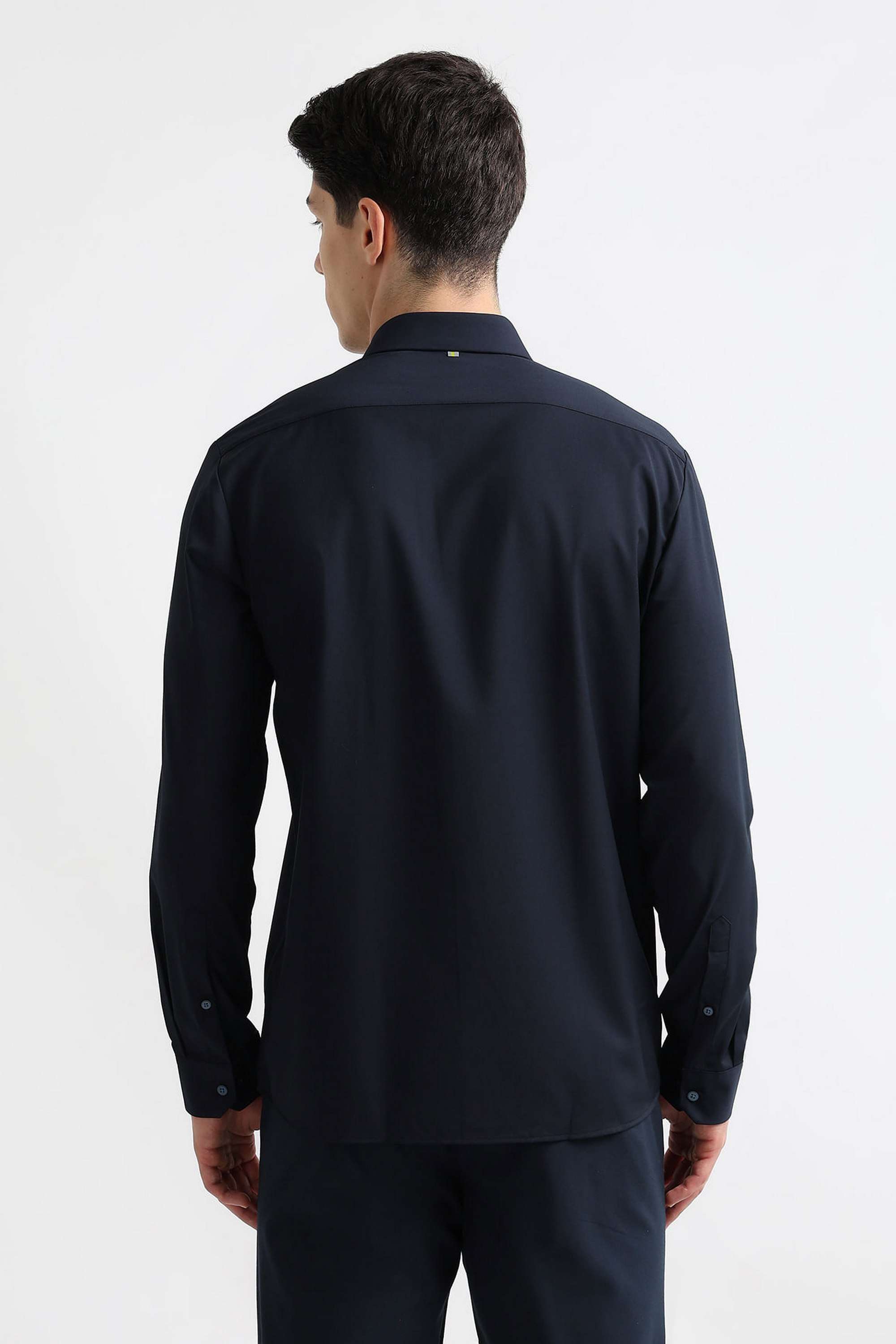 Solid-Polyester-Viscose-Slim-Fit-Men-s-Shirt