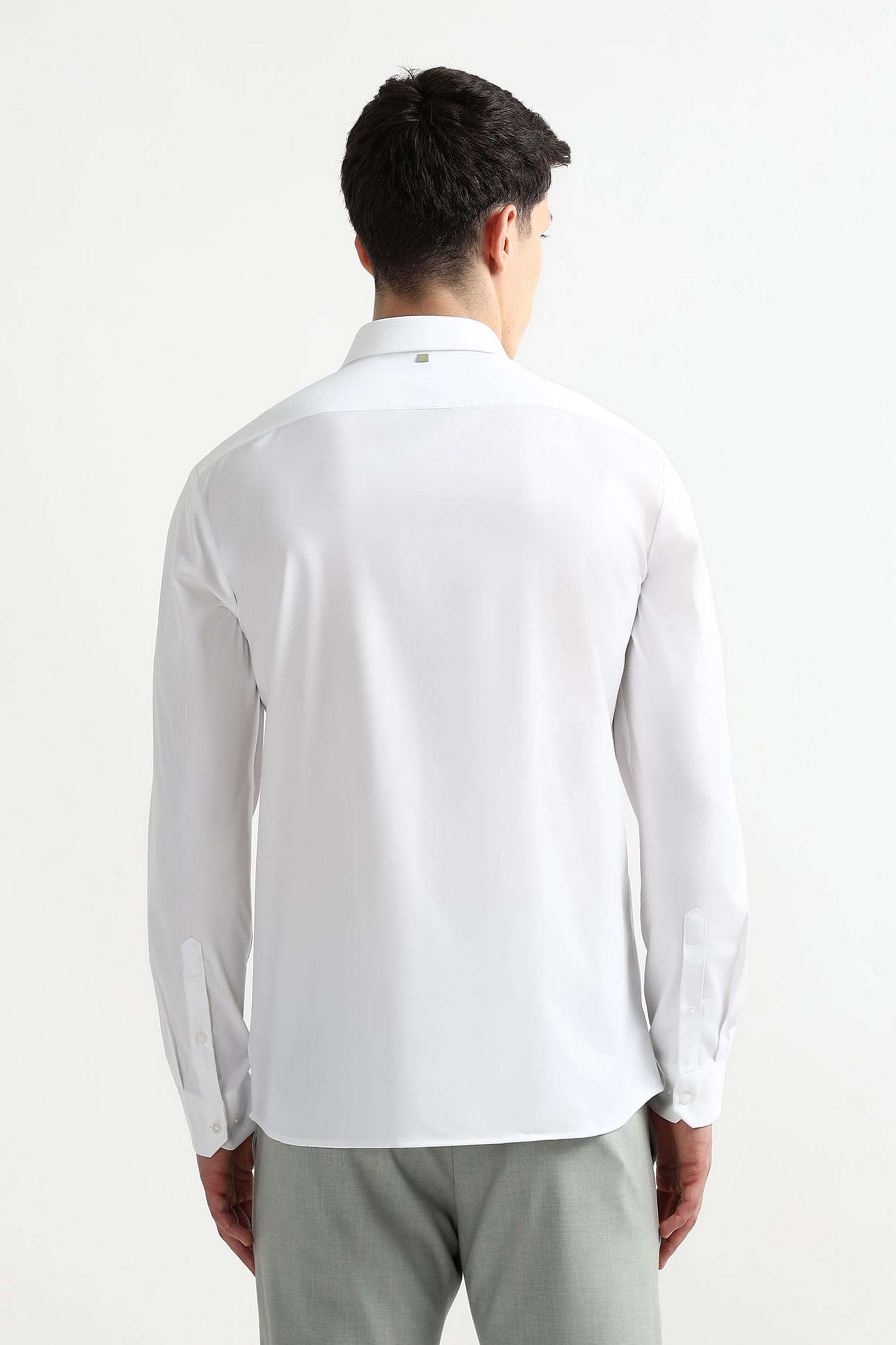 Solid-Polyester-Viscose-Slim-Fit-Men-s-Shirt