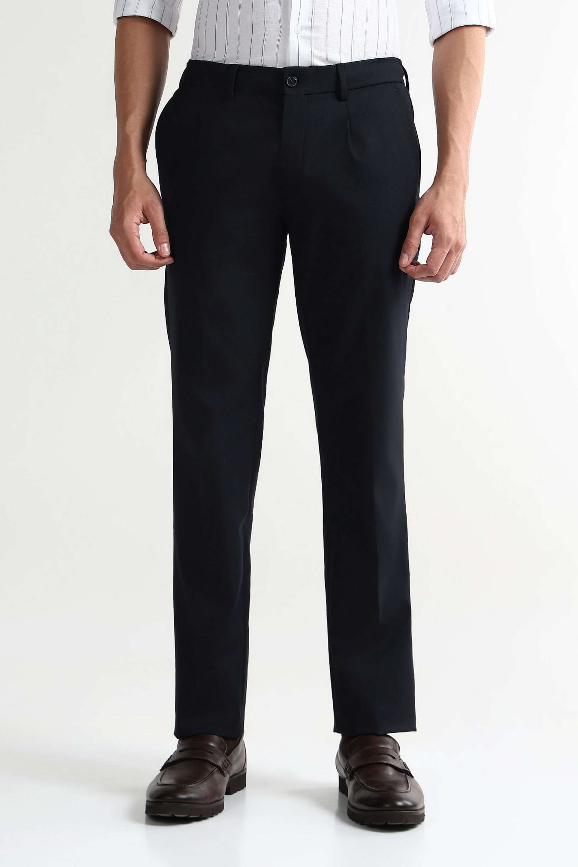 Stripes-Blended-Fabric-Regular-Fit-Men-s-Casual-Wear-Trousers