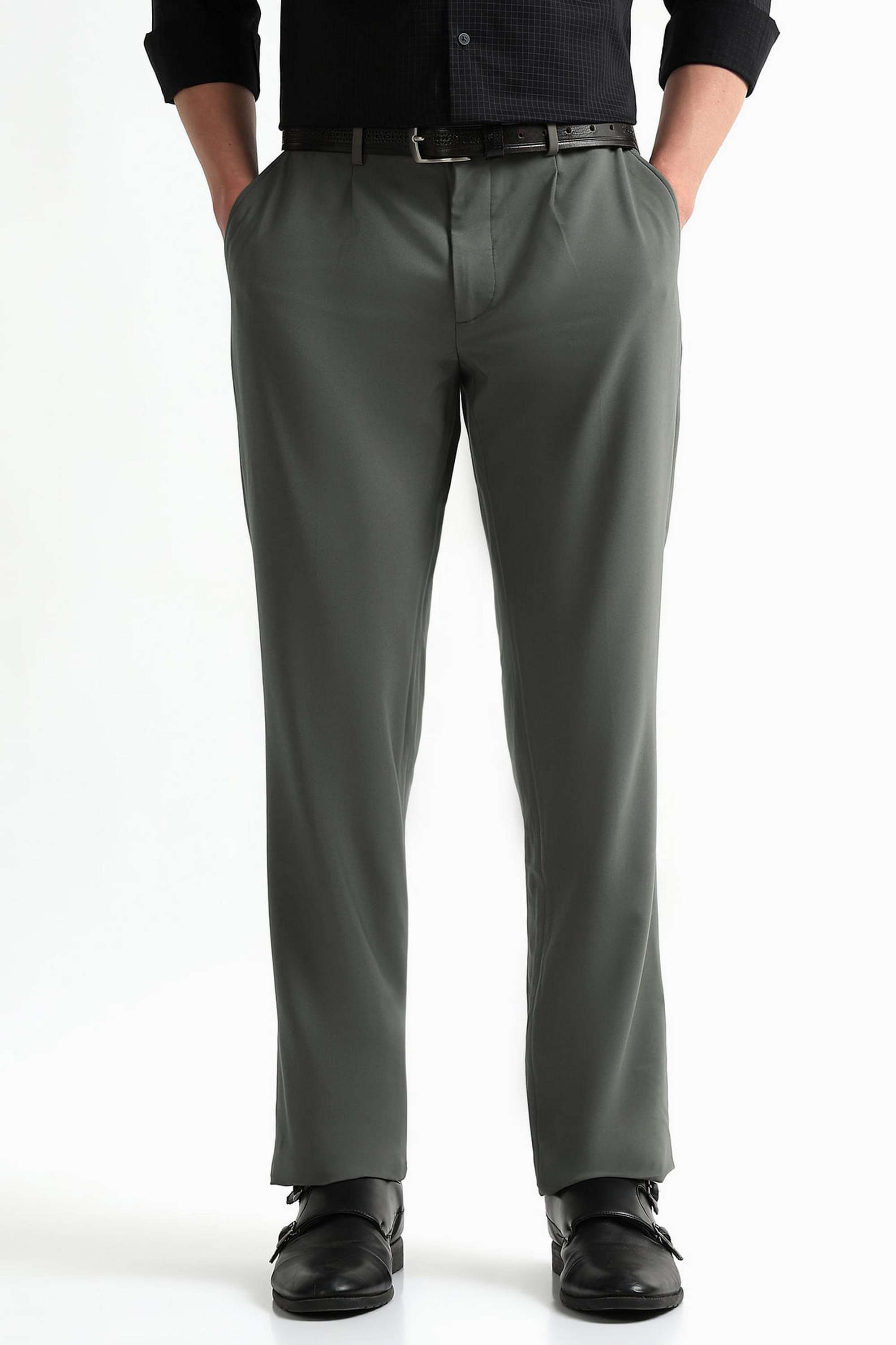 Solid-Polyester-Regular-Fit-Men-Formal-Wear-Trouser
