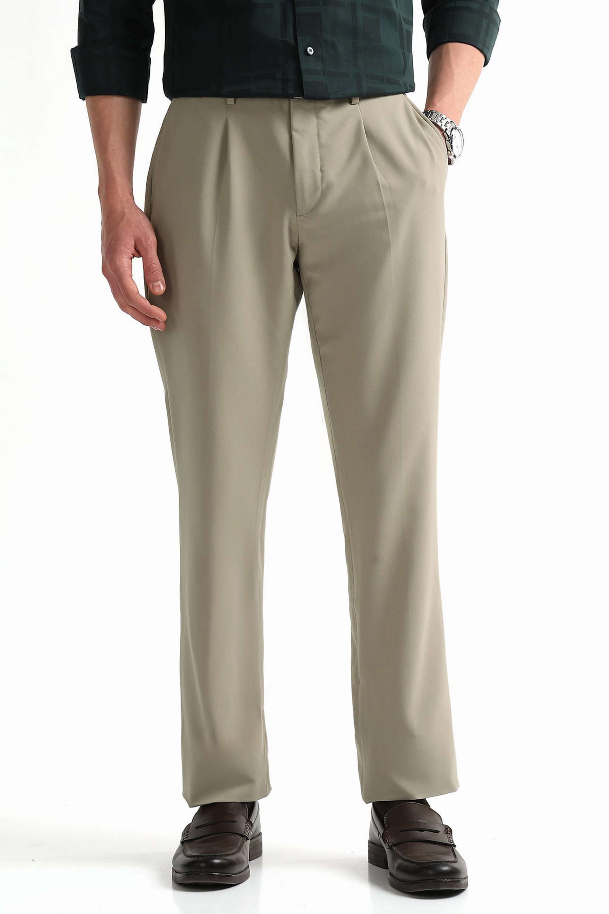 Solid-Polyester-Regular-Fit-Men-Formal-Wear-Trouser