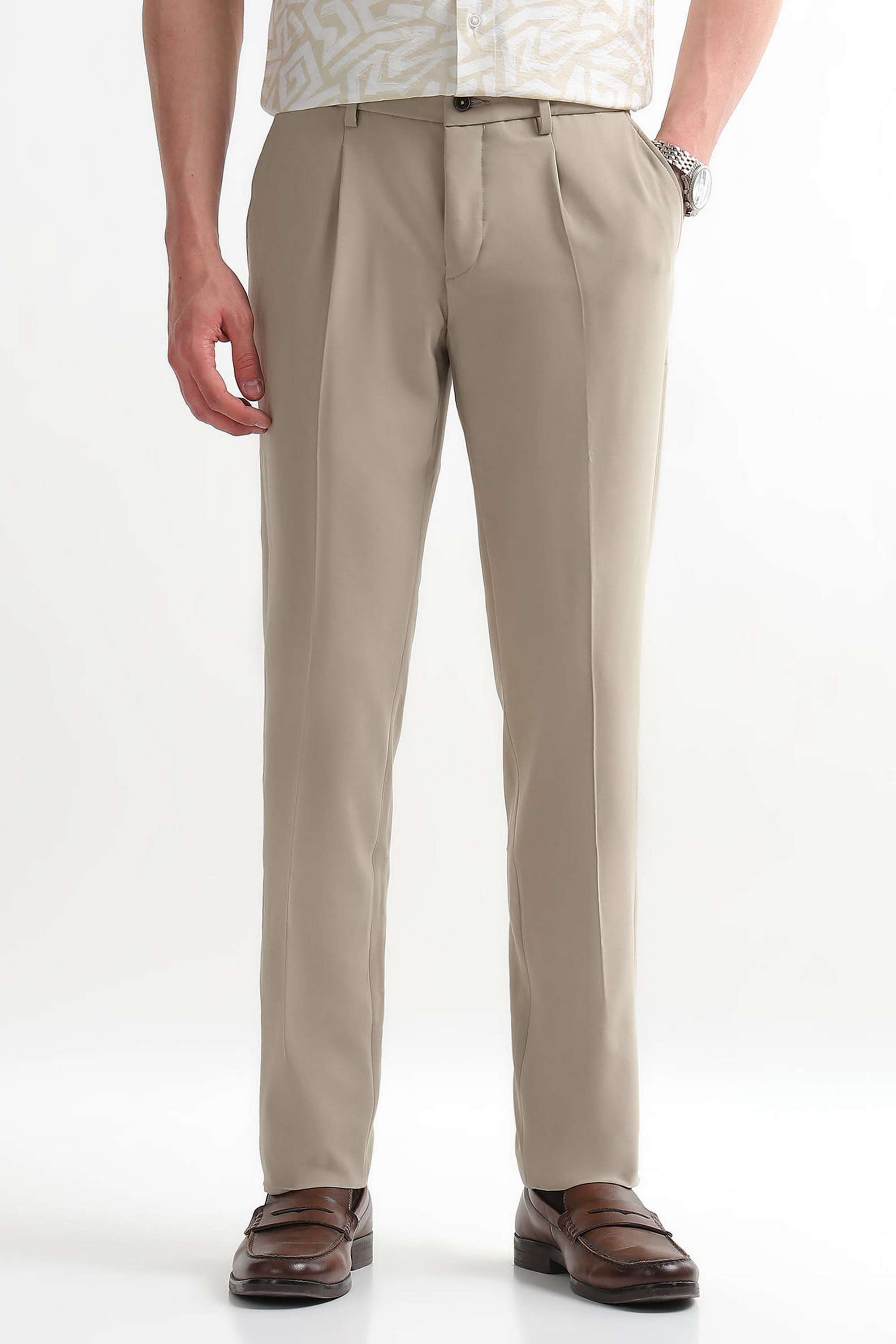 Solid-Polyester-Regular-Fit-Men-Formal-Wear-Trouser