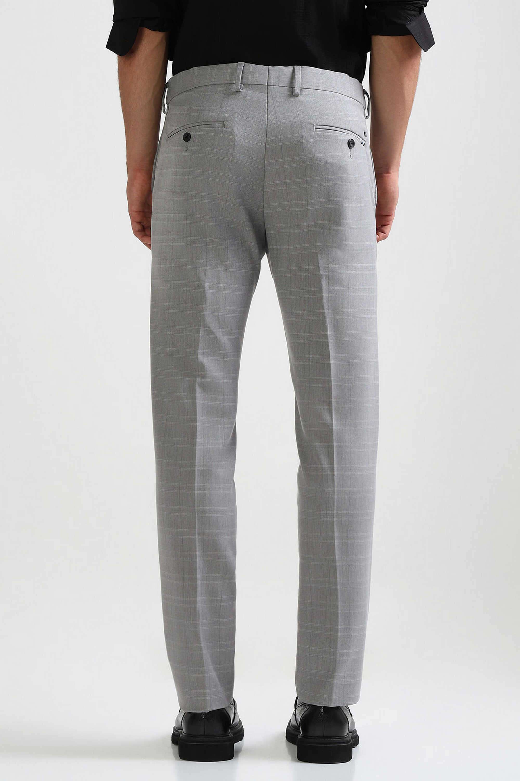 Checks-Blended-Fabric-Regular-Fit-Men-s-Formal-Trousers