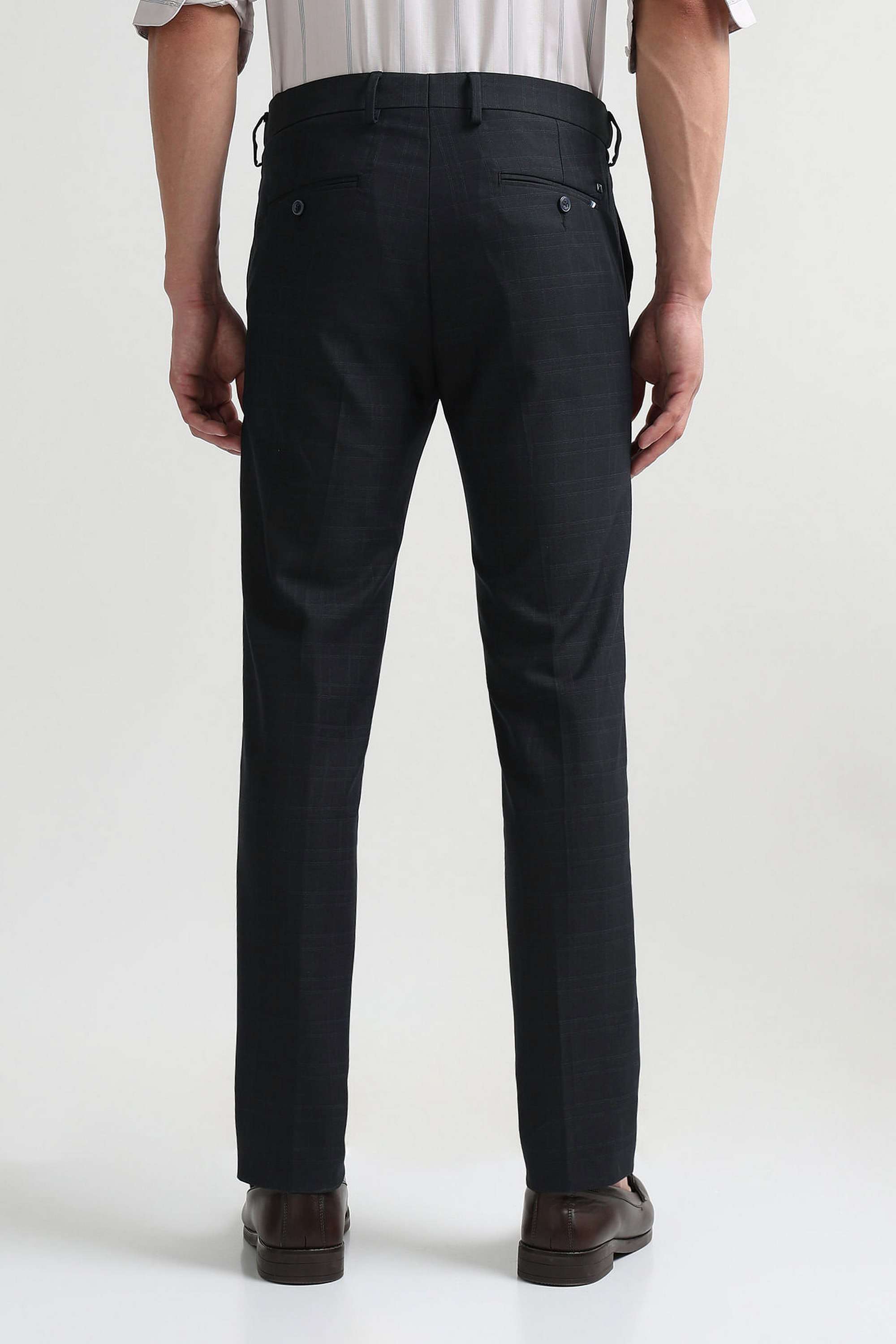 Checks-Blended-Fabric-Super-Slim-Fit-Men-s-Formal-Wear-Trousers