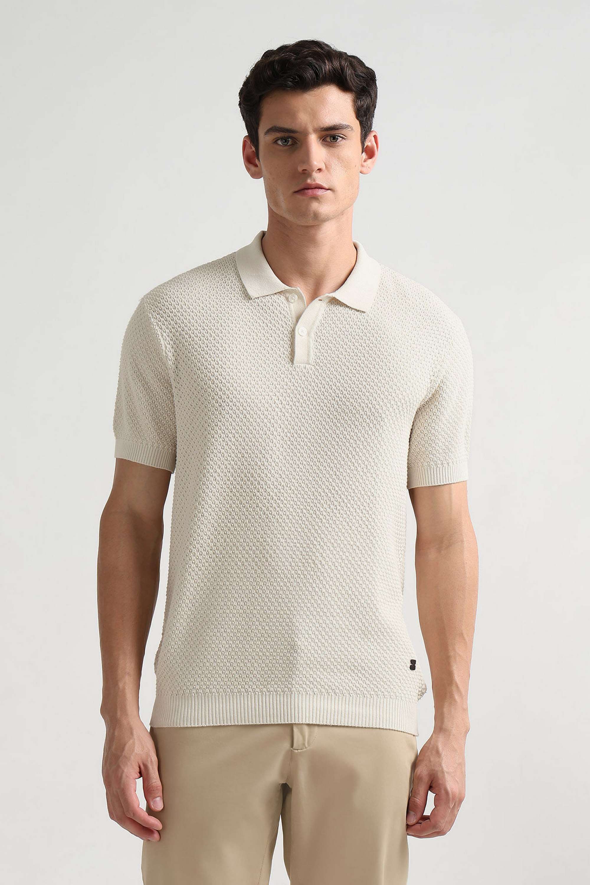 Solid-Cotton-Blend-Round-Neck-Men-s-T-Shirt