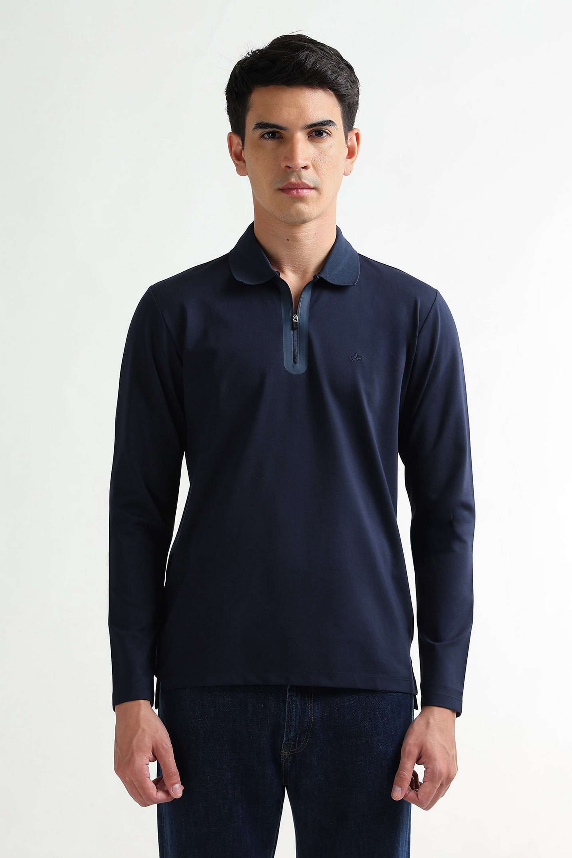 Solid-Cotton-Blend-Round-Neck-Men-s-T-Shirt