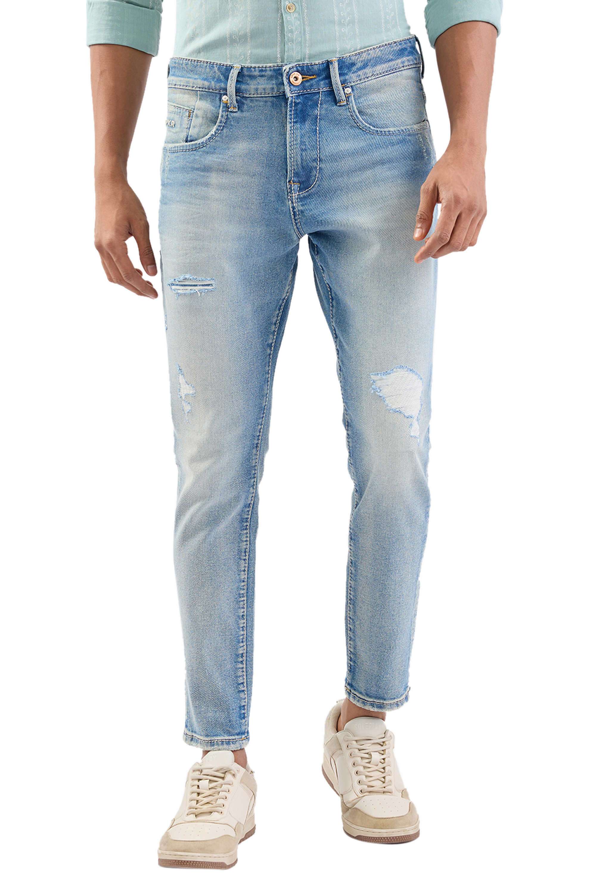 Light-Wash-Cotton-Regular-Fit-Men-Jeans