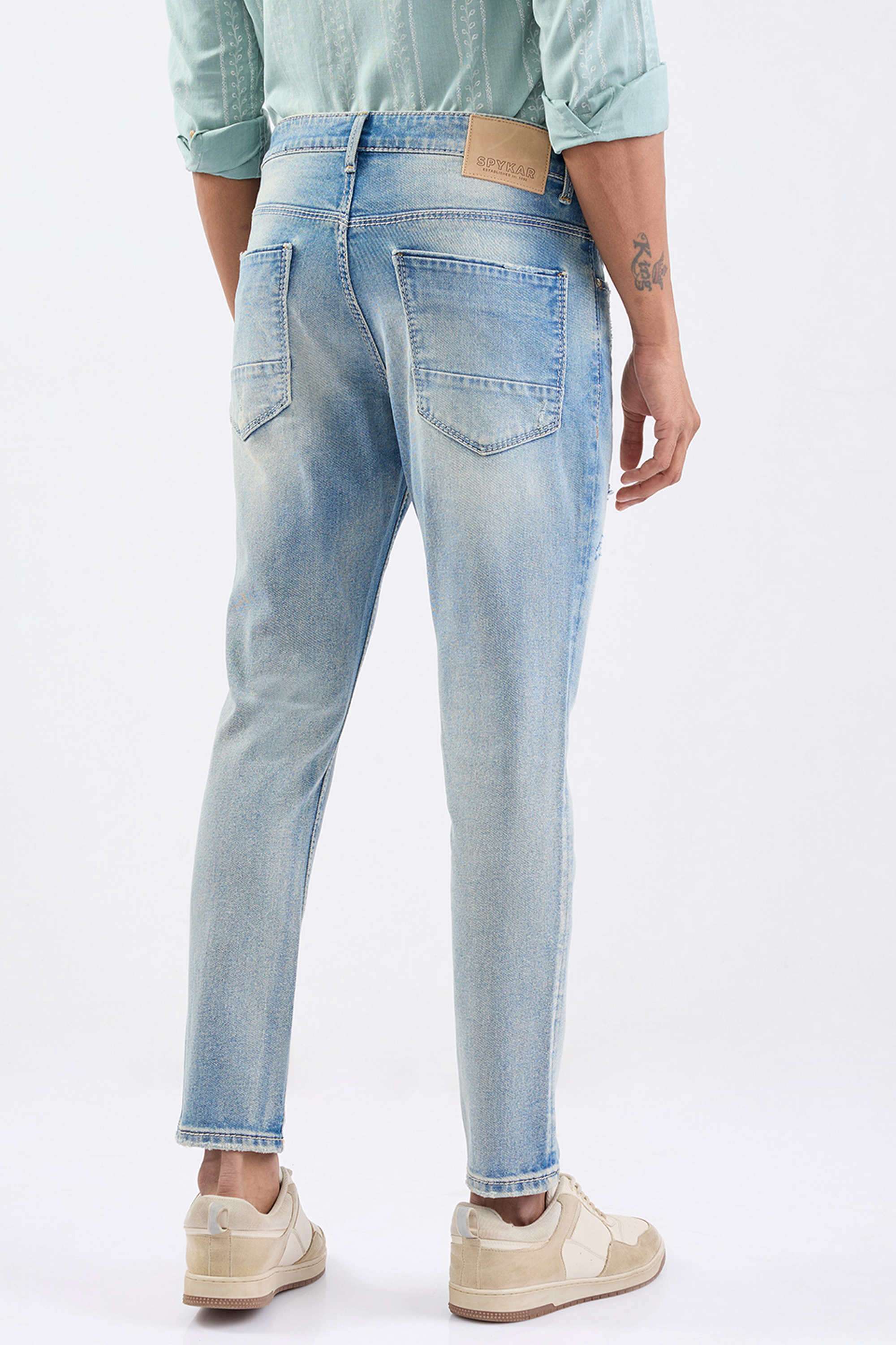 Light-Wash-Cotton-Regular-Fit-Men-Jeans