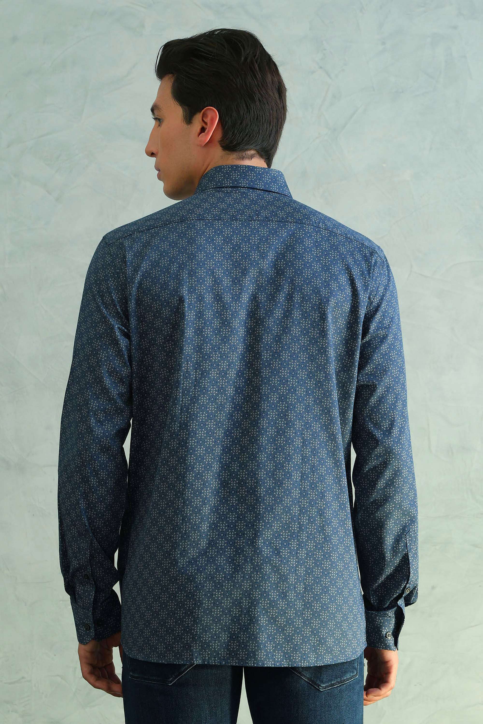 Printed-Cotton-Blend-Slim-Fit-Men-s-Formal-Wear-Shirt