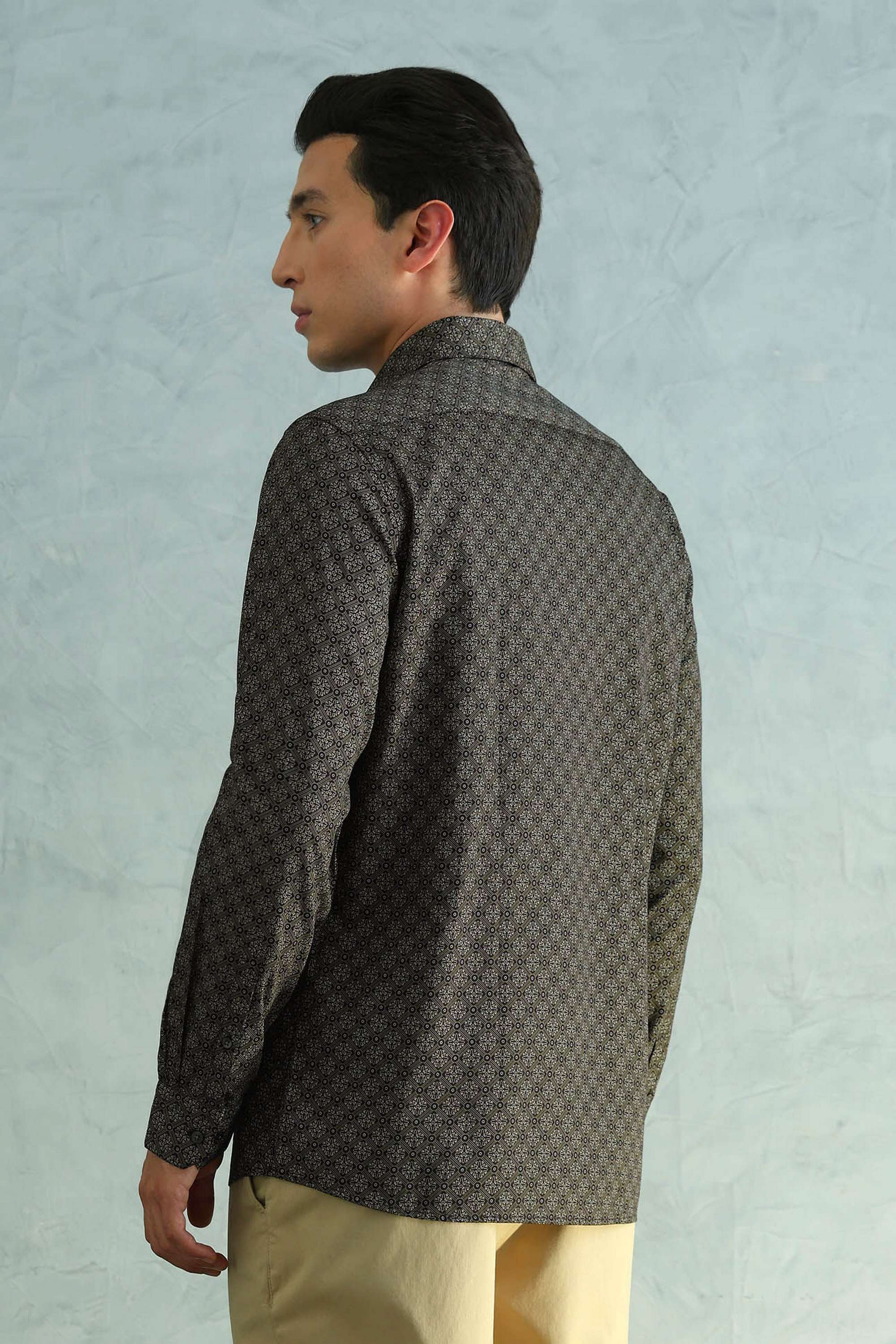 Printed-Cotton-Blend-Slim-Fit-Men-s-Formal-Wear-Shirt