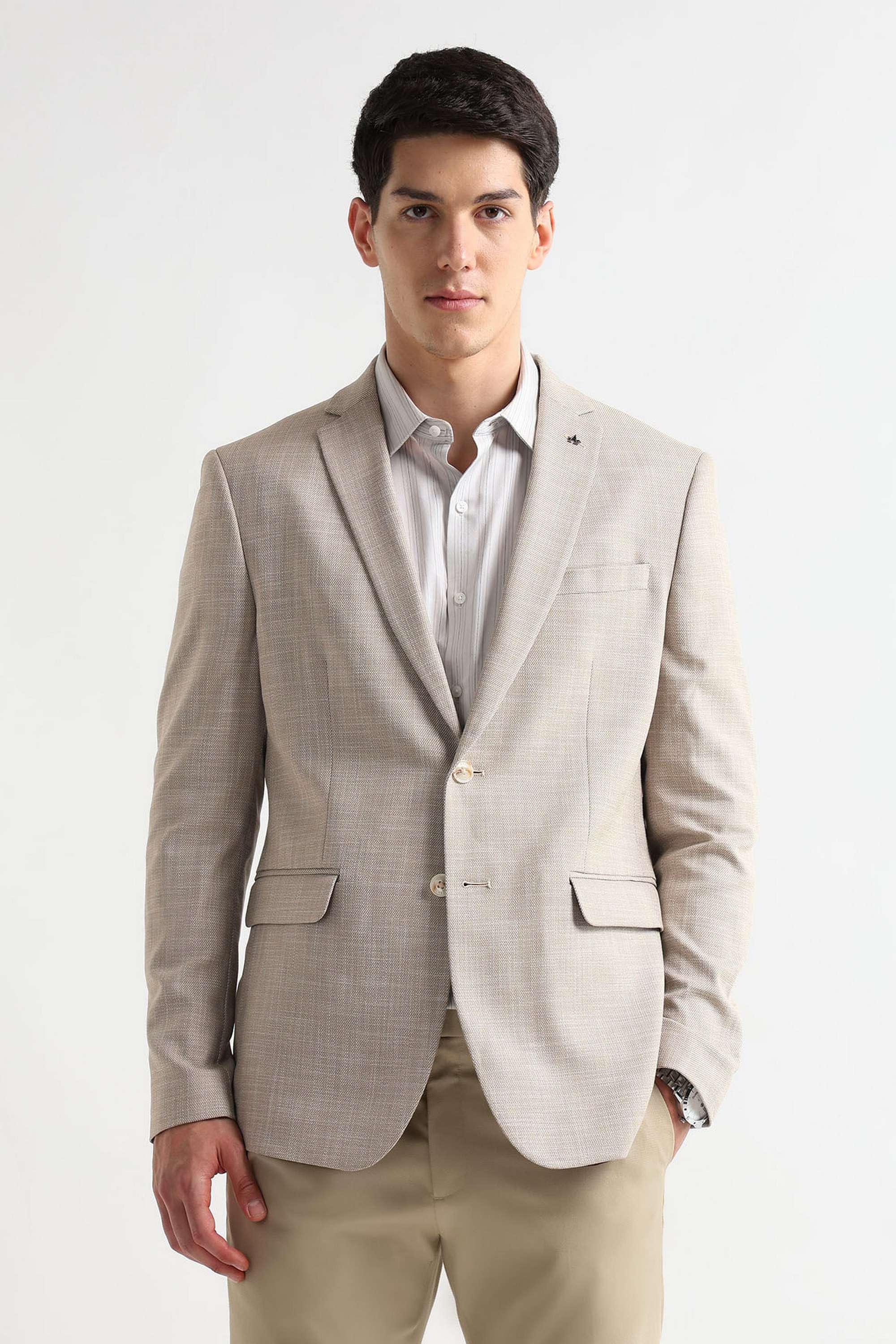 Solid-Polyester-Viscose-Regular-Fit-Men-s-Formal-Blazer