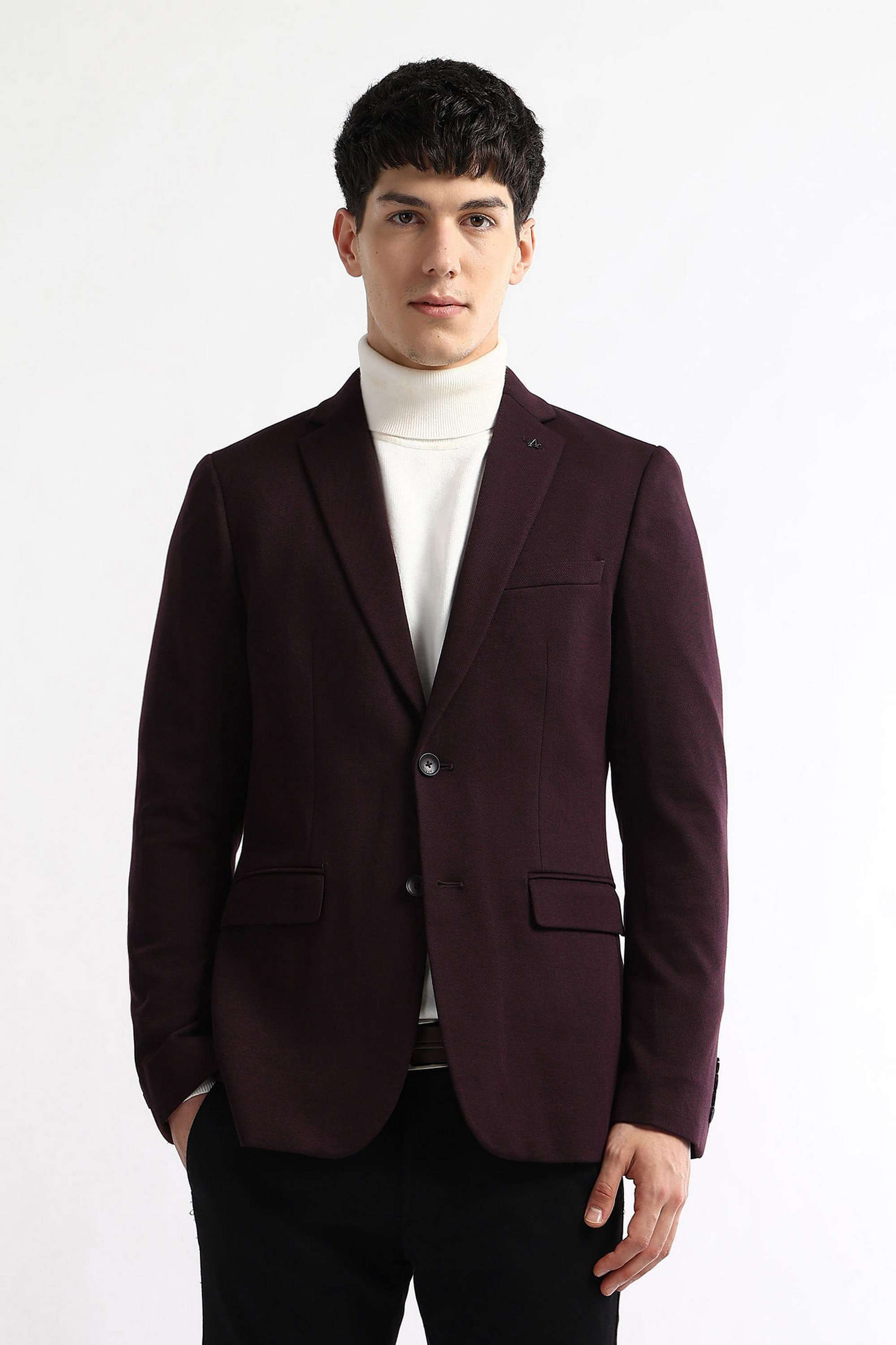 Solid-Polyester-Viscose-Regular-Fit-Men-s-Formal-Blazer