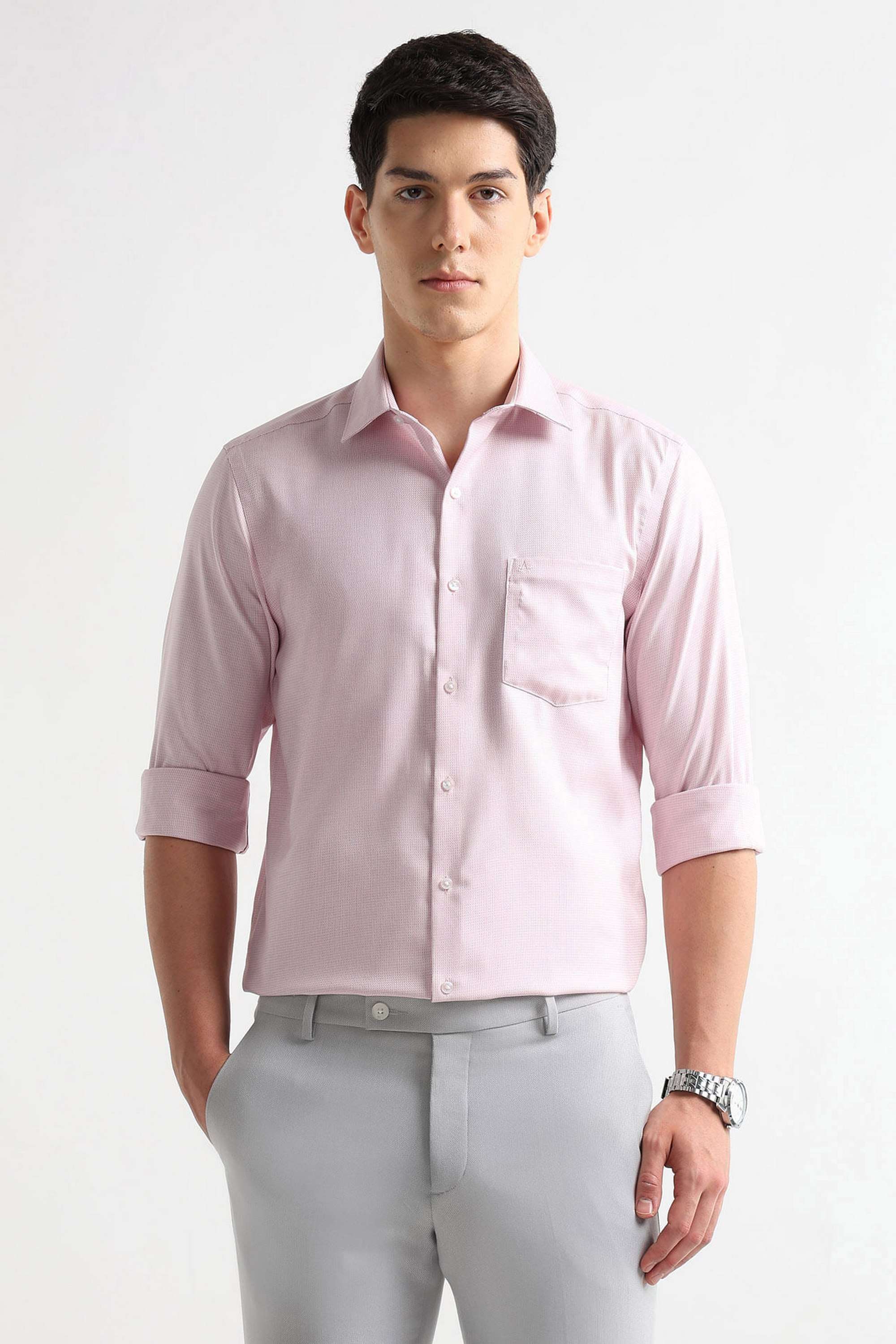 Solid-Cotton-Regular-Fit-Men-s-Shirt