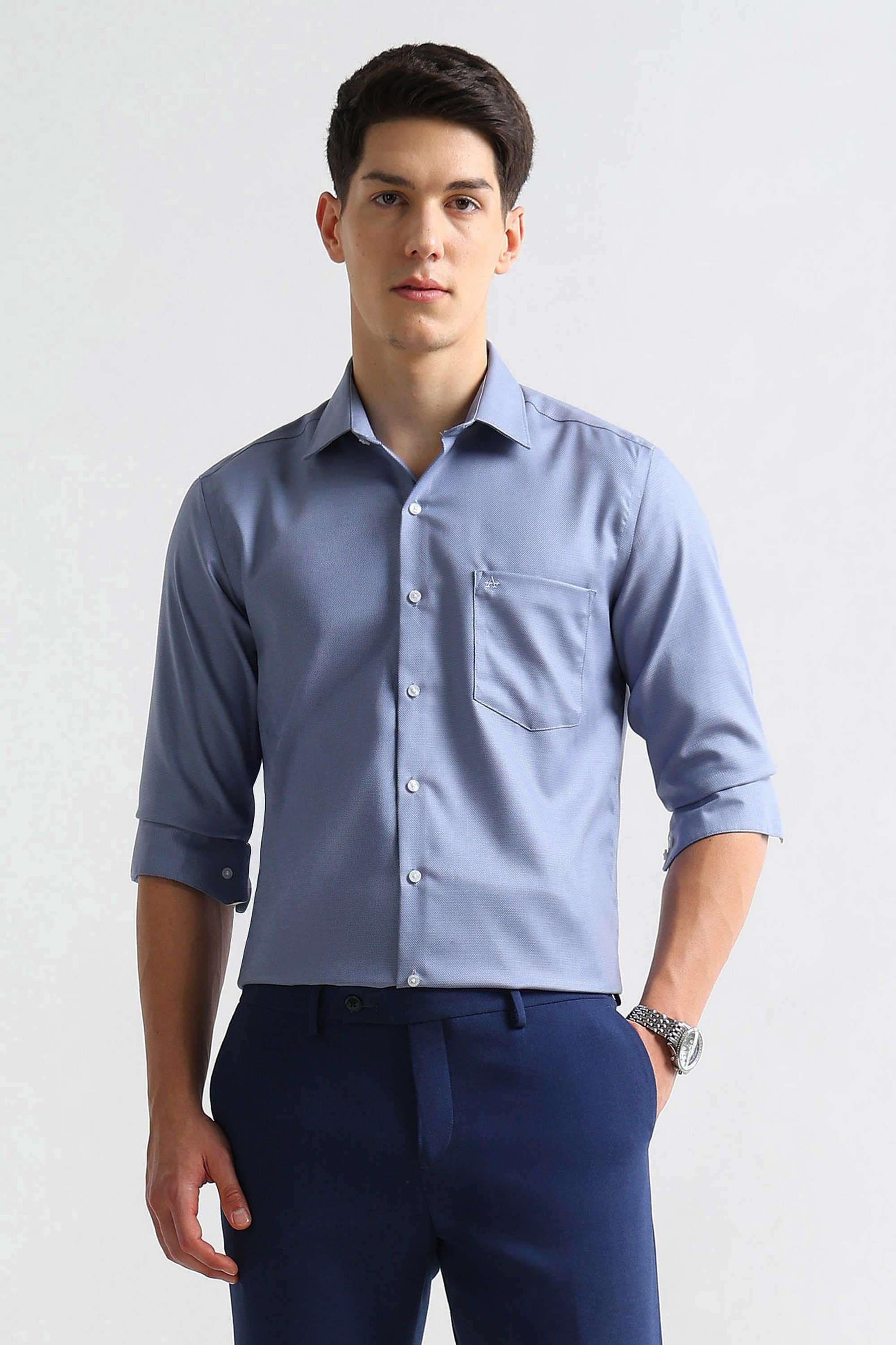 Solid-Cotton-Slim-Fit-Men-s-Shirt