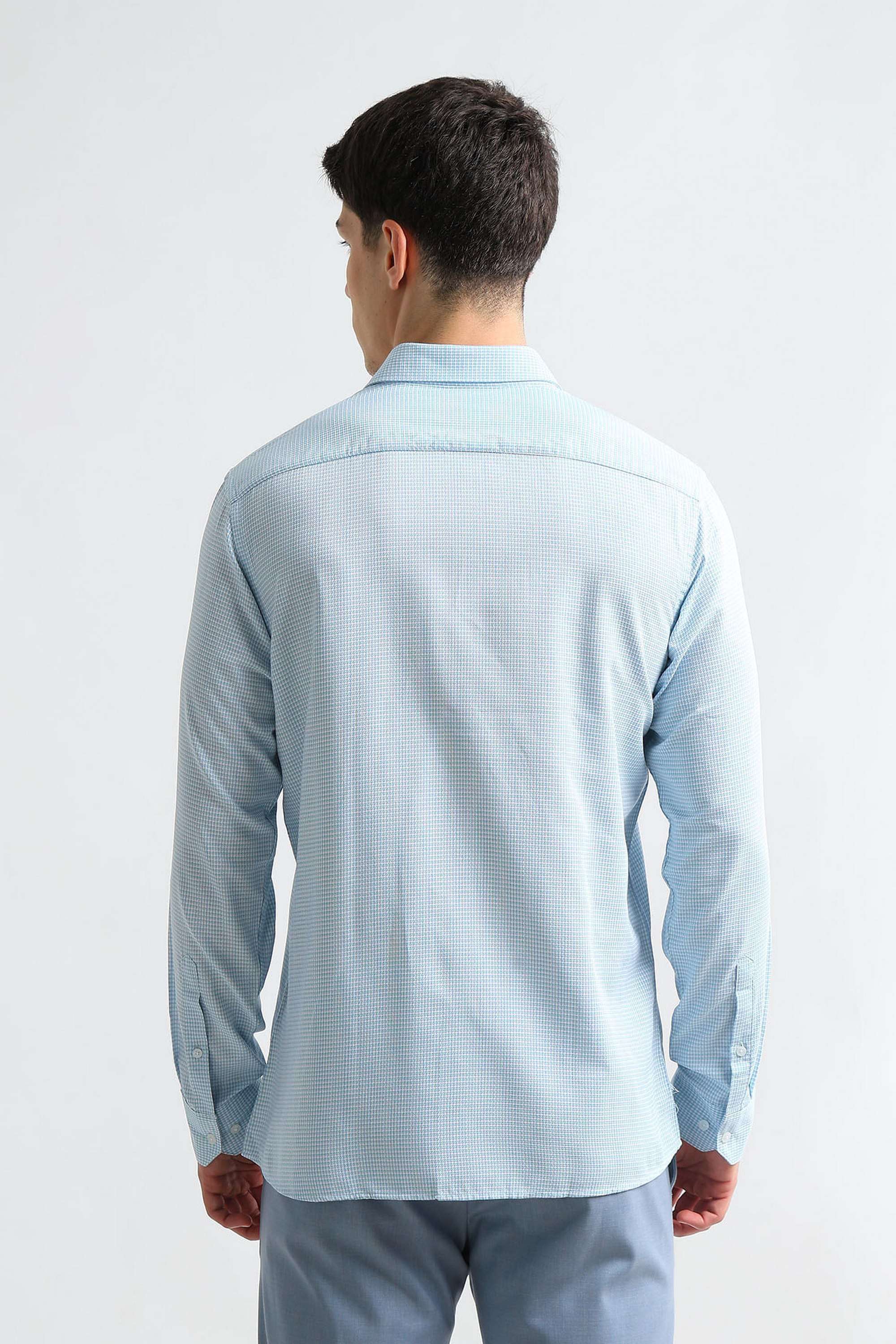 Solid-Polyester-Viscose-Regular-Fit-Men-s-Shirt