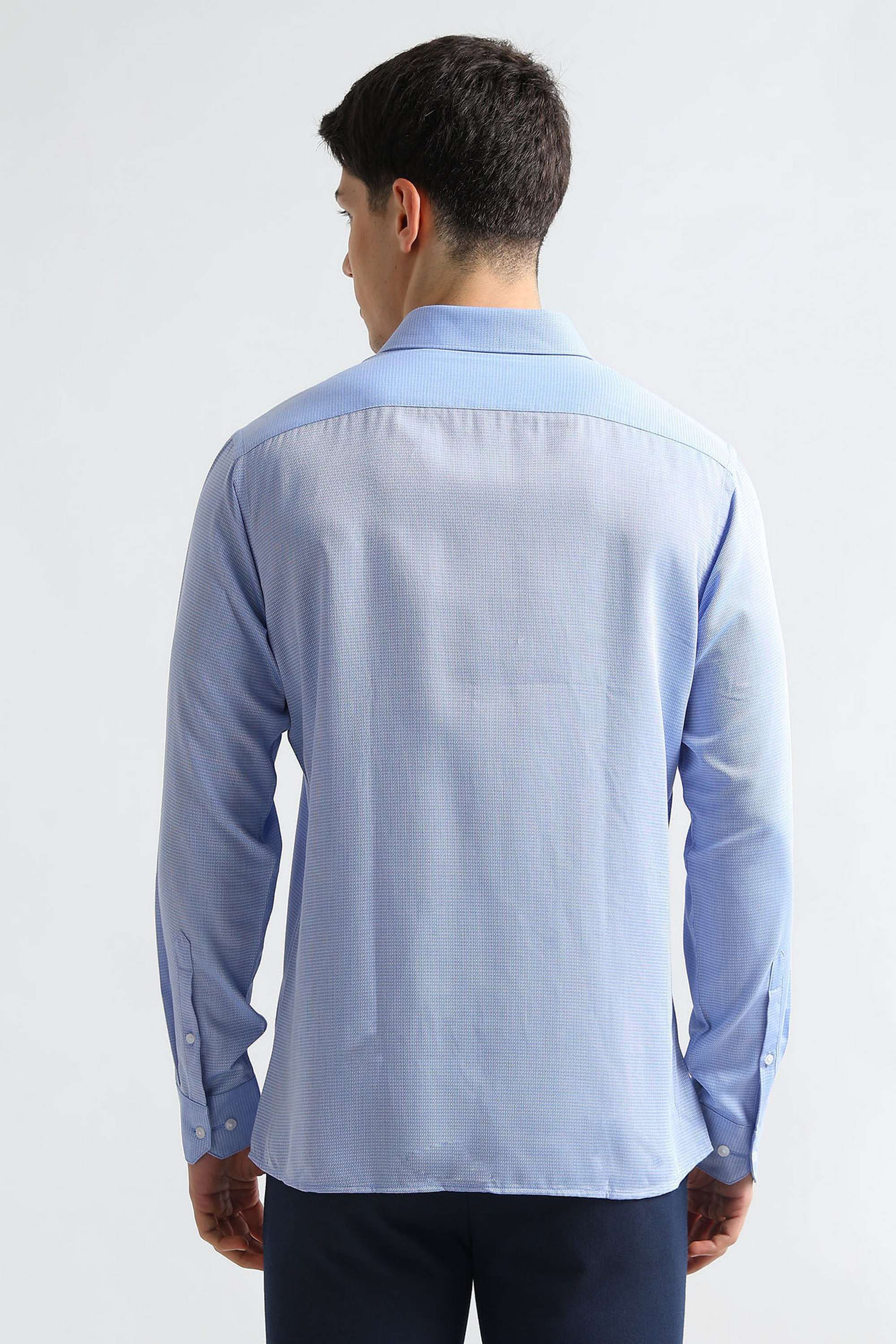 Solid-Polyester-Viscose-Regular-Fit-Men-s-Shirt