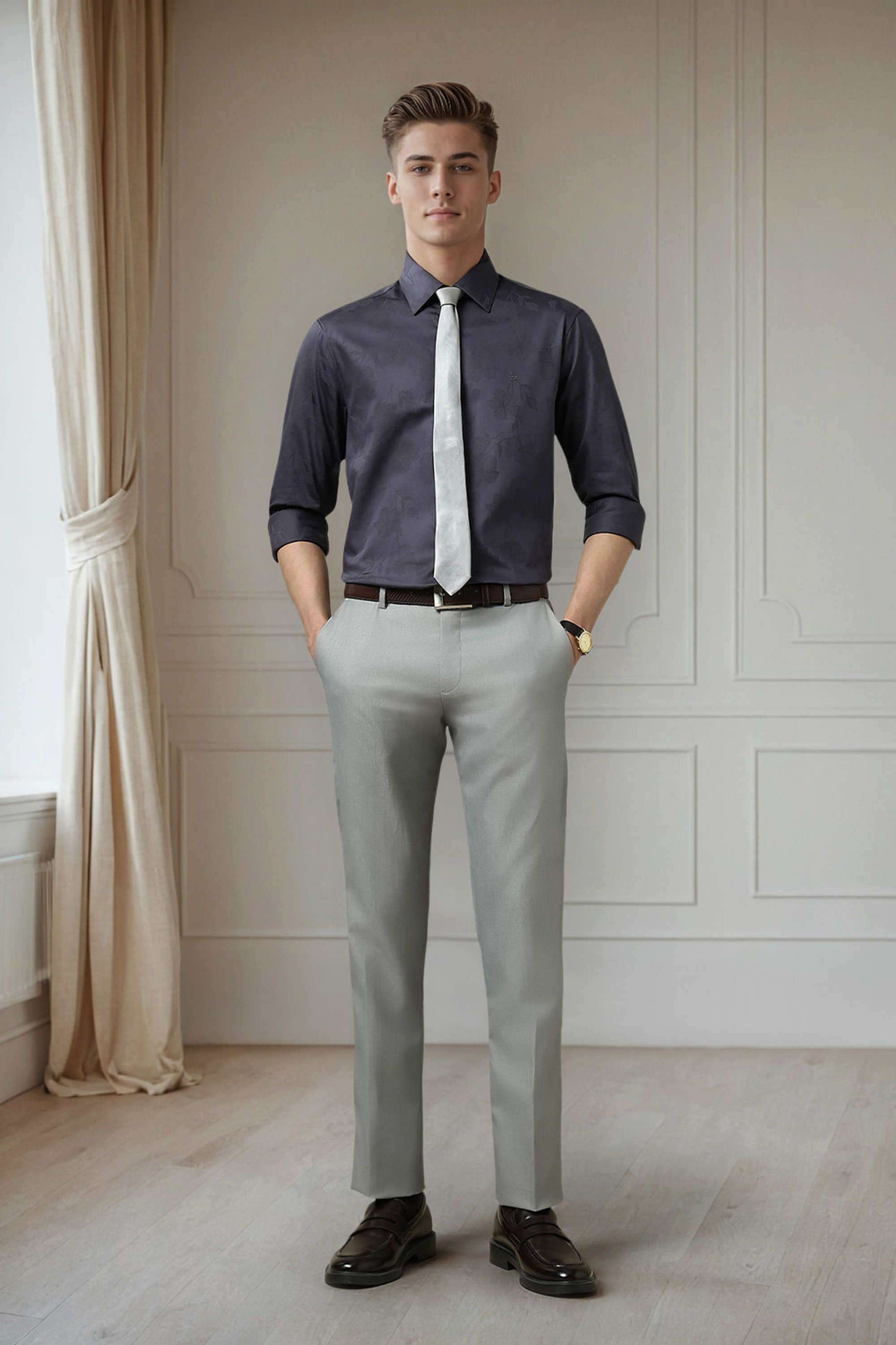 Solid-Cotton-Regular-Fit-Men-s-Shirt