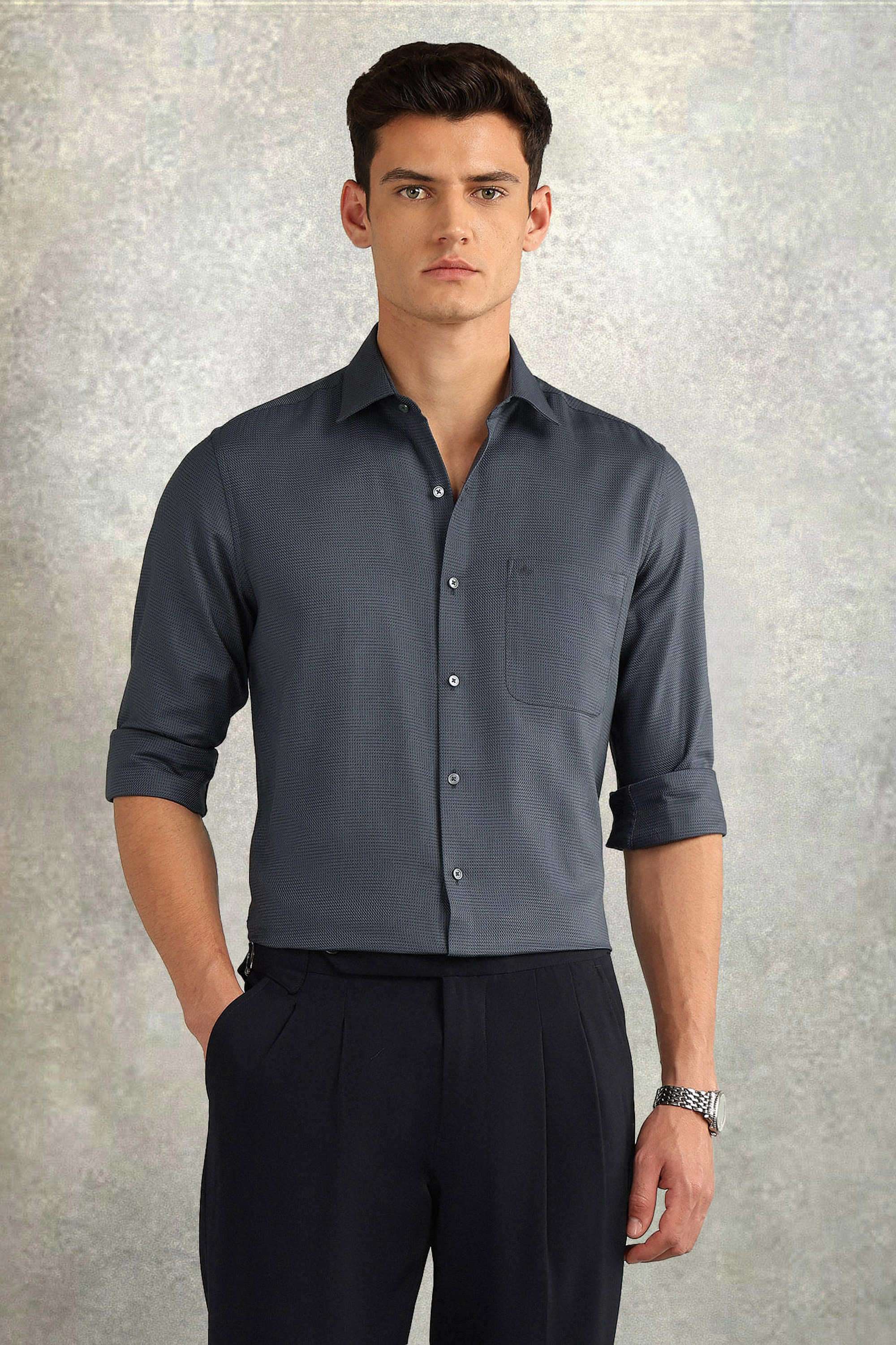 Solid-Cotton-Regular-Fit-Men-s-Shirt