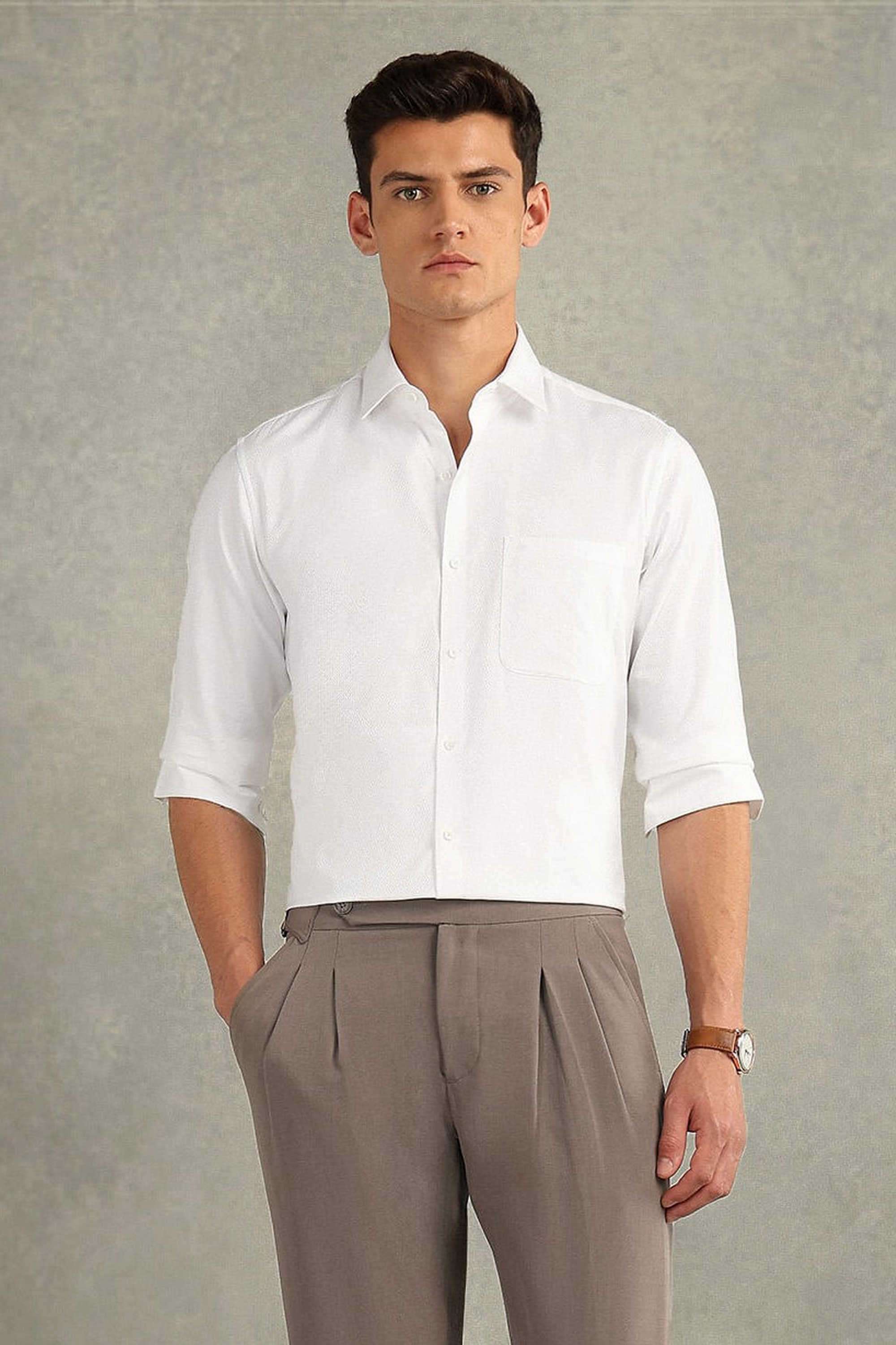 Solid-Cotton-Regular-Fit-Men-s-Formal-Shirt