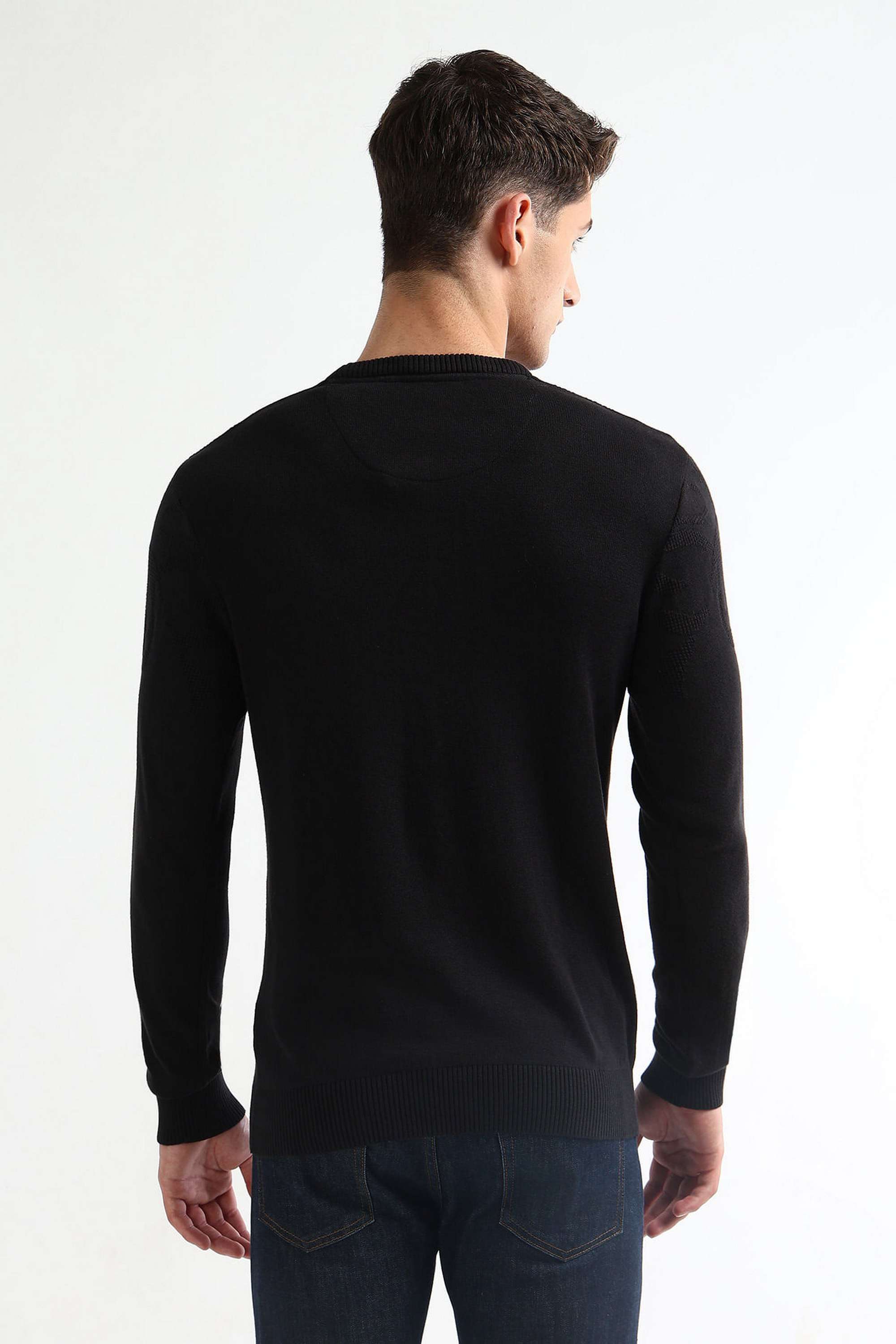 Solid-Cotton-Blend-Regular-Fit-Men-s-Sweater