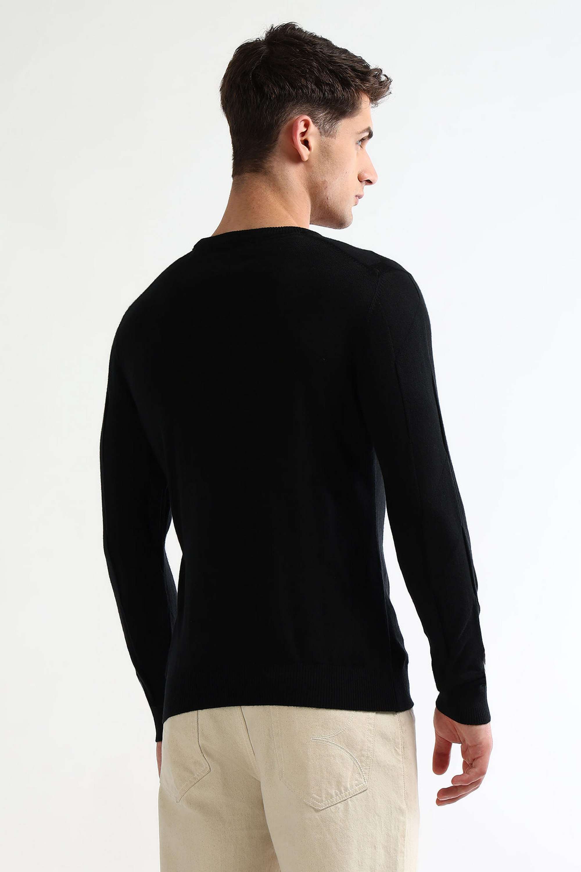 Solid-Cotton-Blend-Regular-Fit-Men-s-Sweater