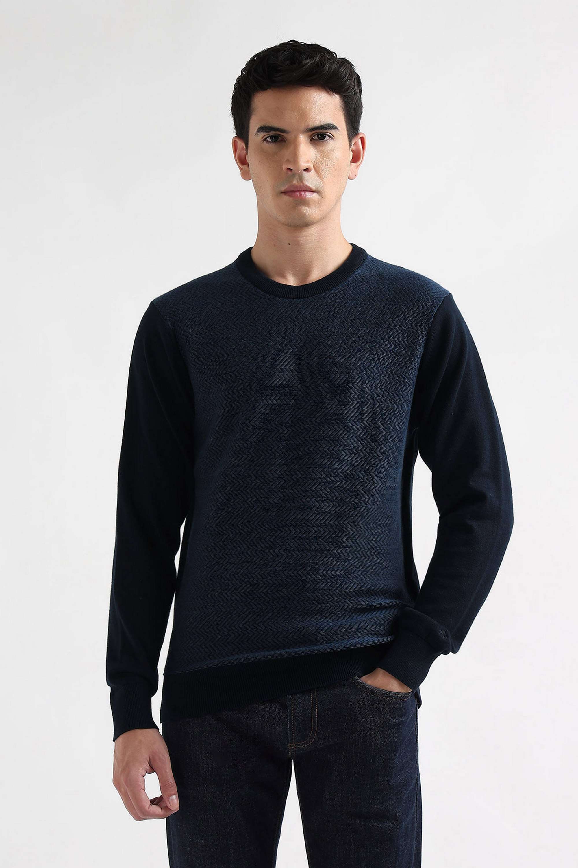 Textured-Cotton-Blend-Regular-Fit-Men-s-Sweater