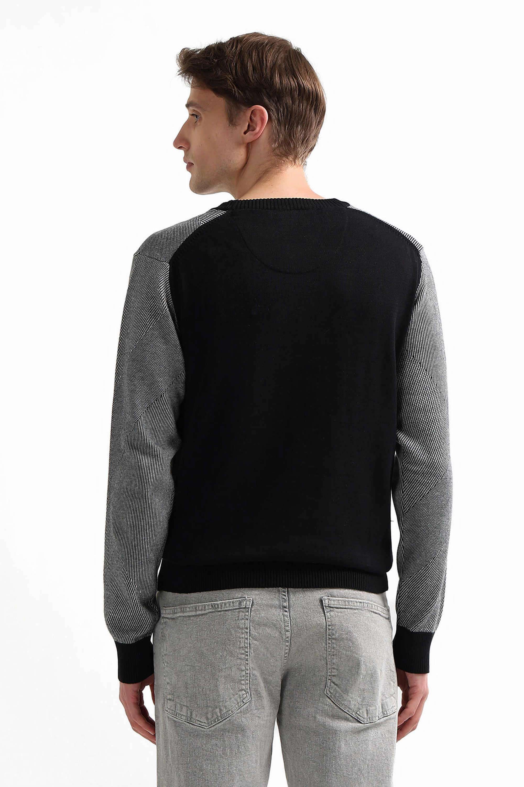 Color-Block-Cotton-Round-Neck-Men-s-Sweater