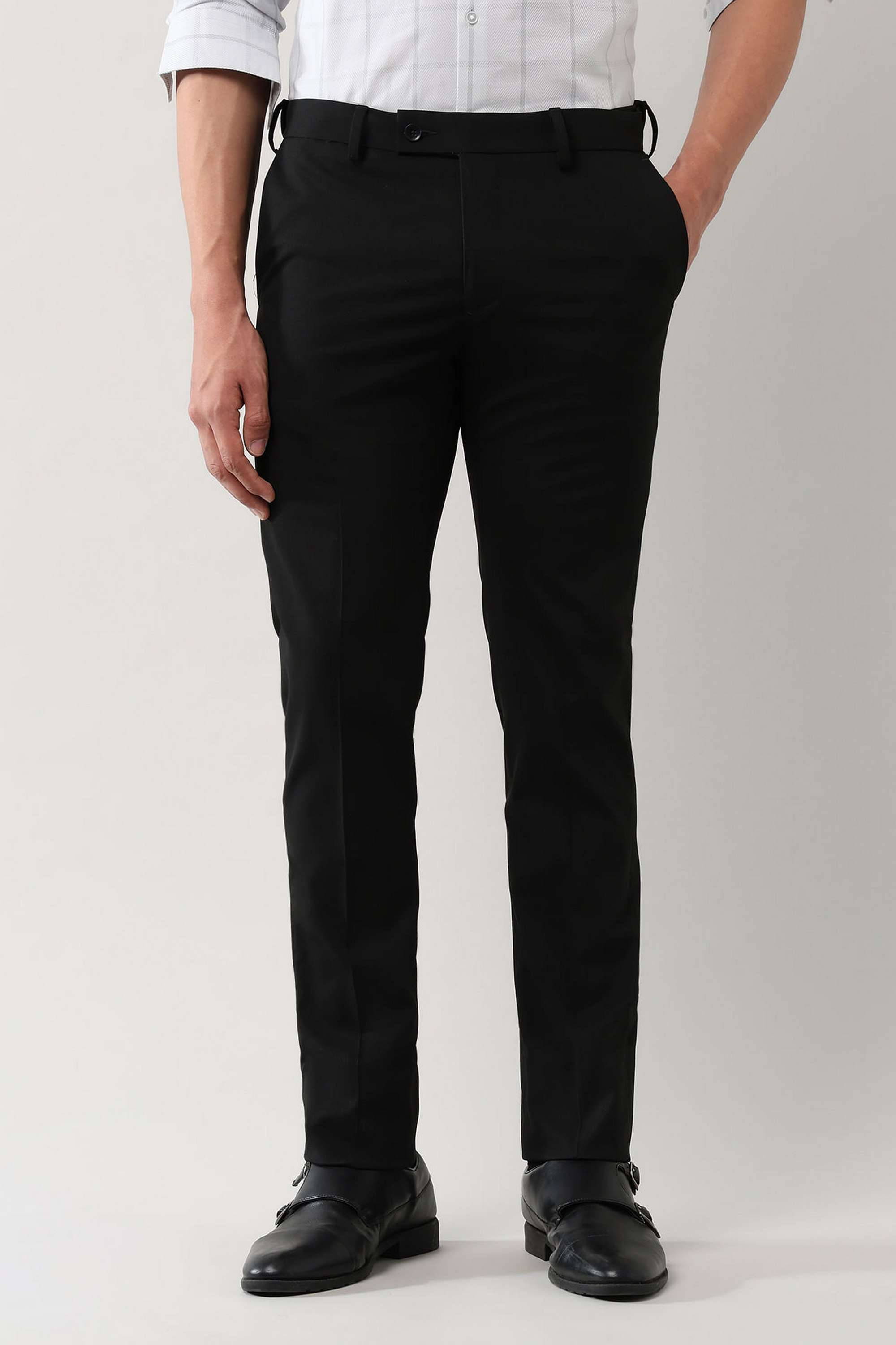 Dobby-Blended-Fabric-Regular-Fit-Men-s-Casual-Wear-Trousers