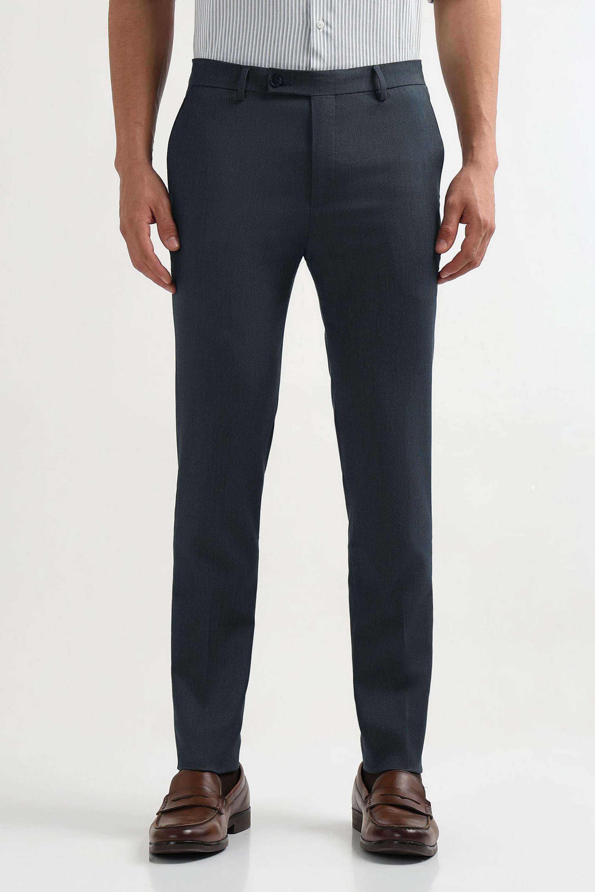 Textured-Blended-Fabric-Slim-Fit-Men-s-Casual-Wear-Trousers
