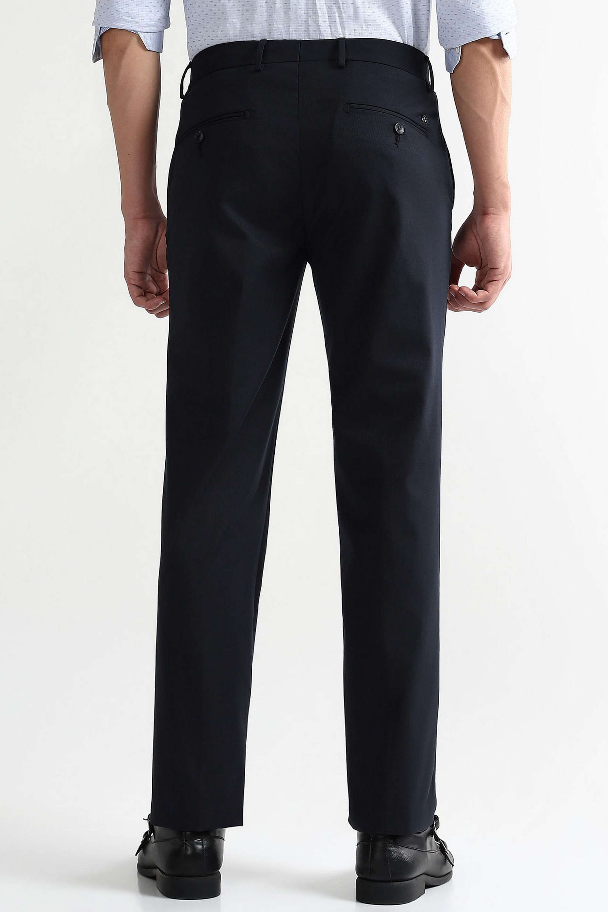 Dobby-Blended-Fabric-Regular-Fit-Men-s-Casual-Wear-Trousers