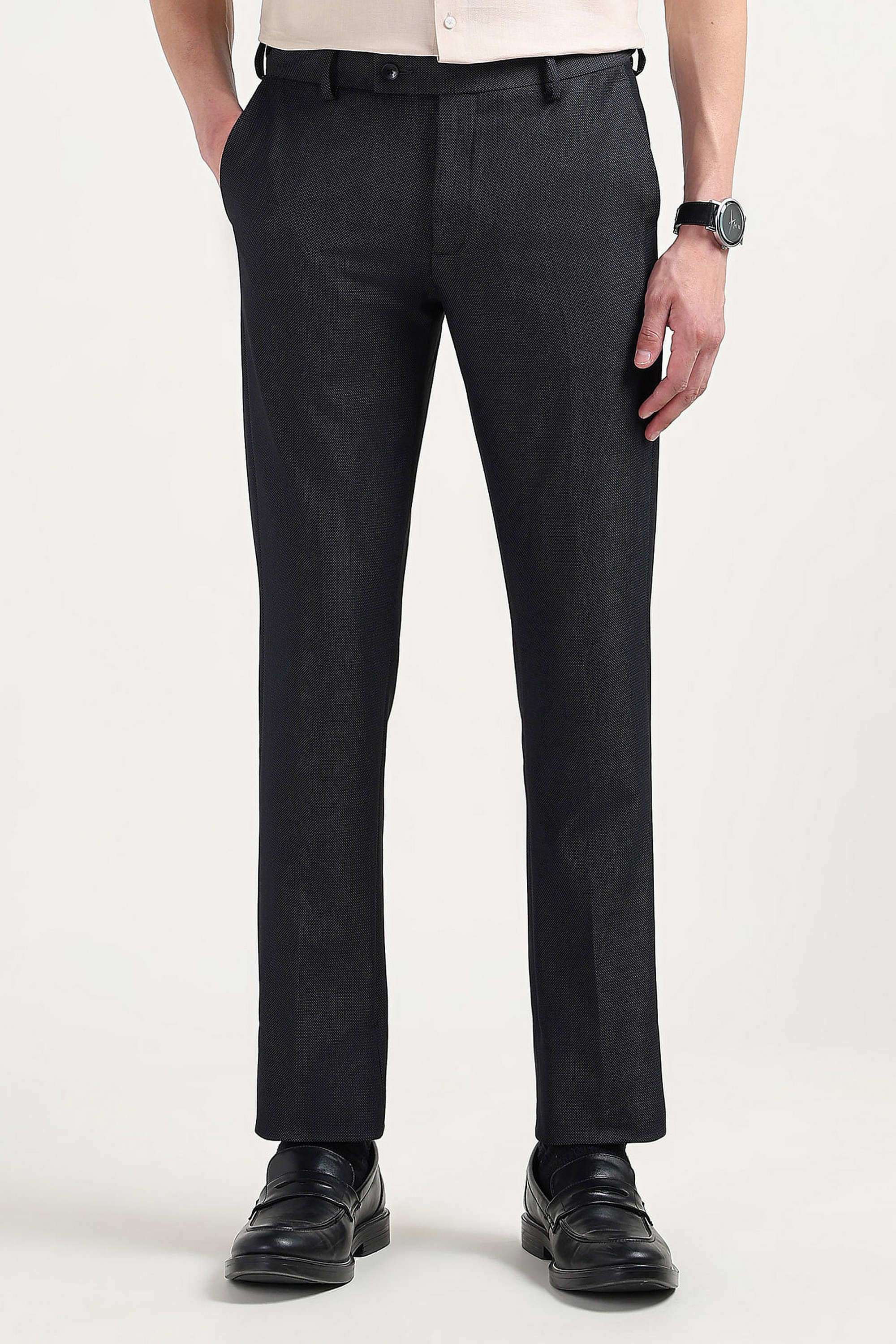Textured-Poly-Cotton-Regular-Fit-Men-Formal-Wear-Trousers