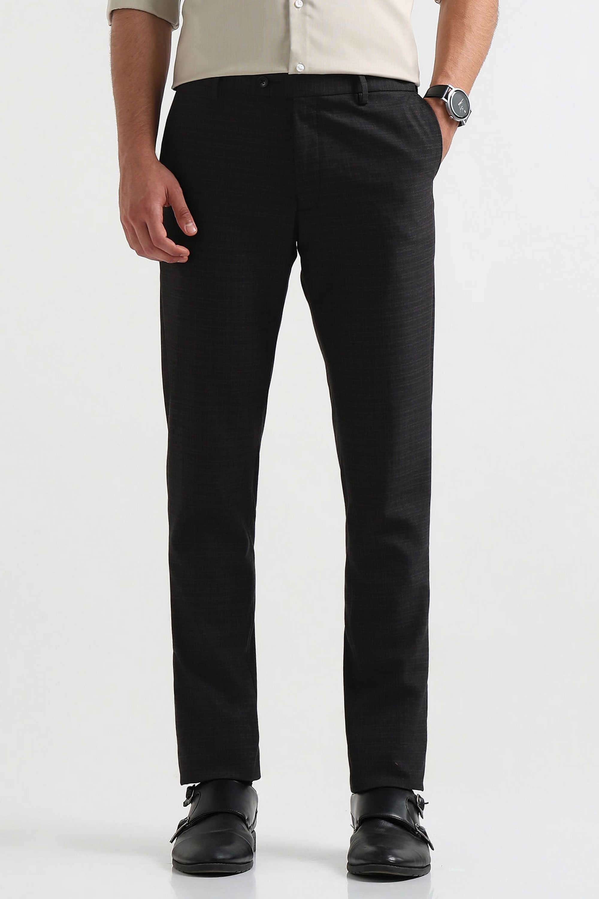 Checks-Blended-Fabric-Regular-Fit-Men-s-Formal-Trousers