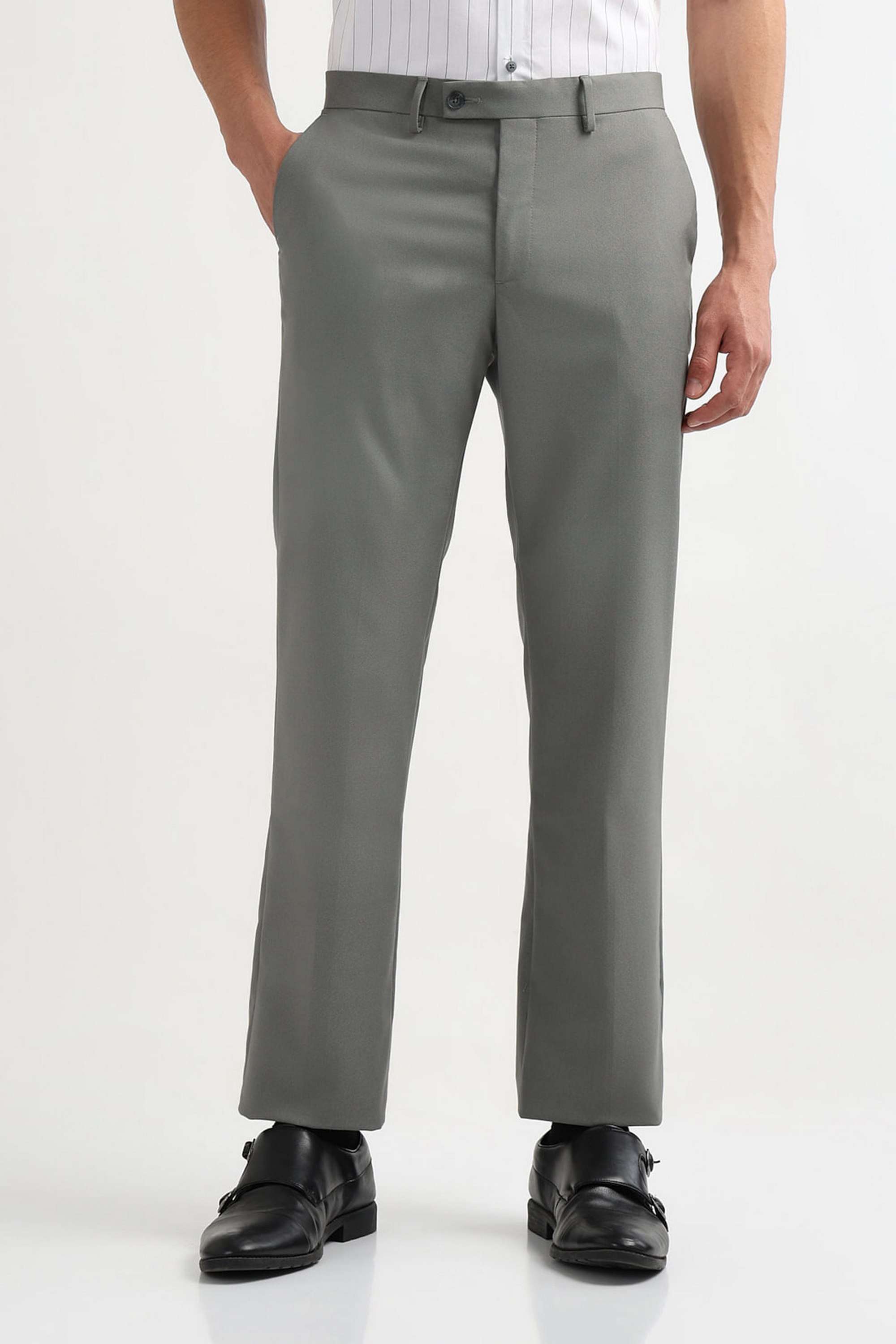 Textured-Blended-Fabric-Regular-Fit-Men-s-Casual-Wear-Trousers