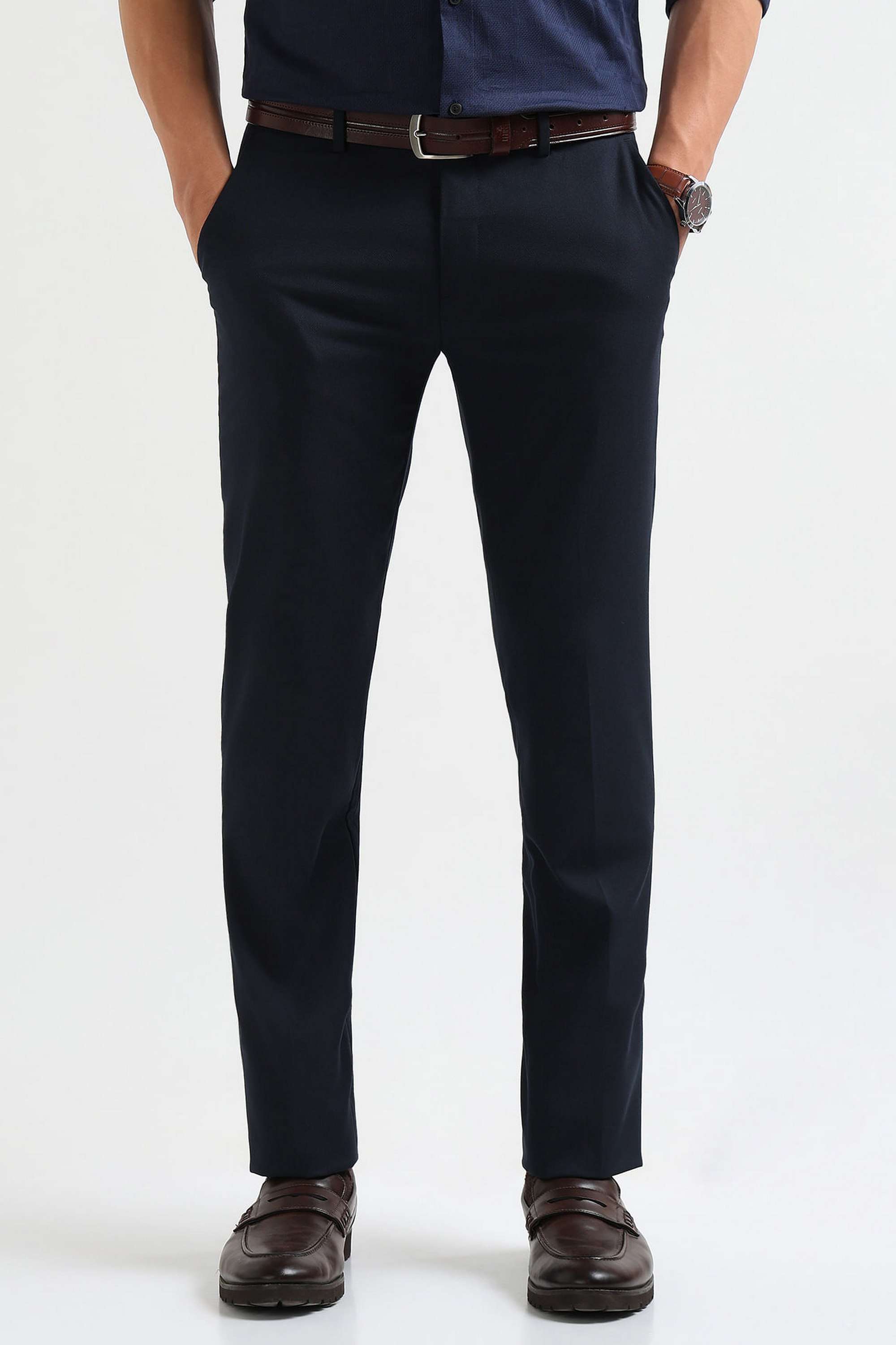 Geometric-Print-Polyester-Regular-Fit-Men-Formal-Wear-Trouser